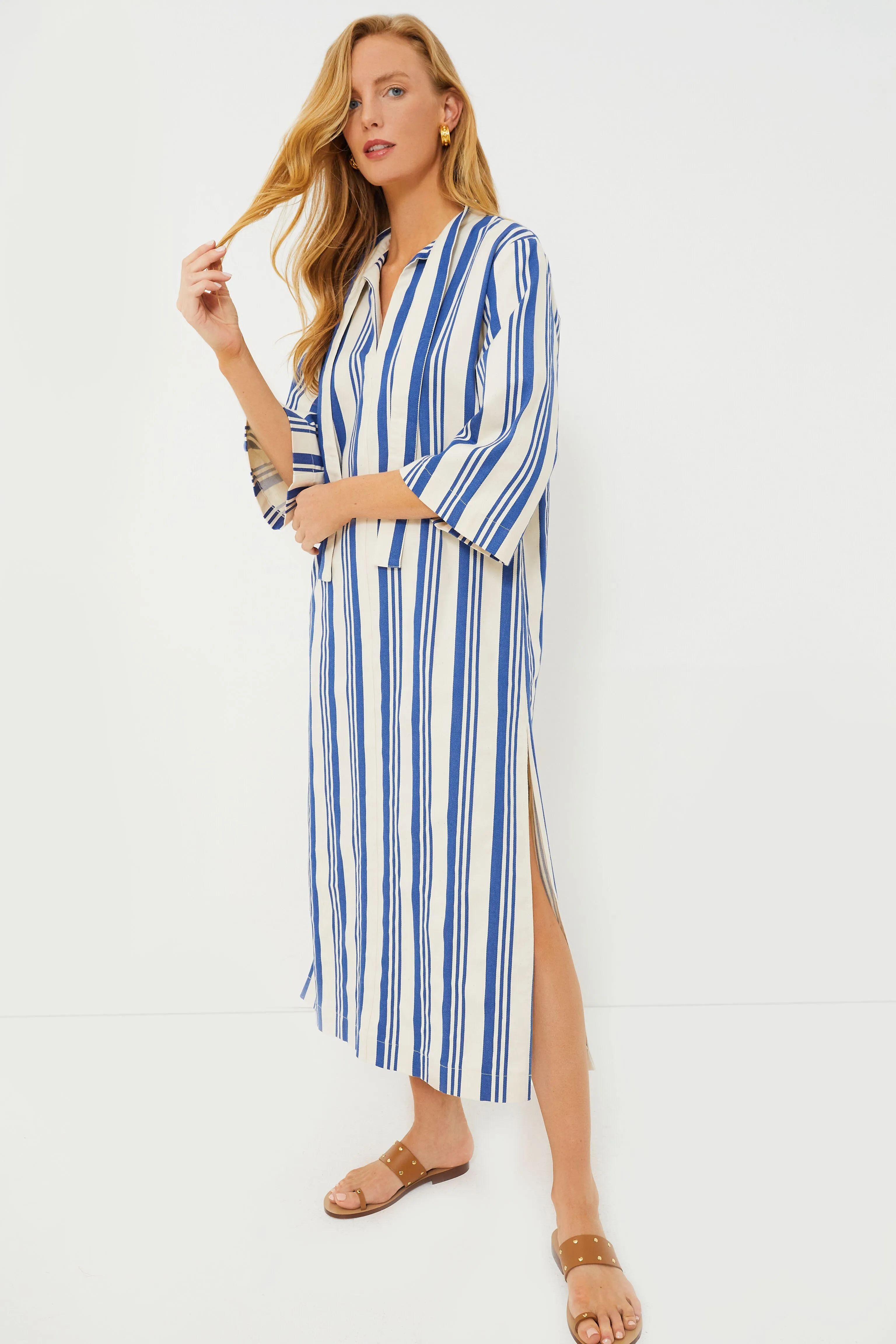 French Blue Stripe Adele Dress sold by Tuckernuck