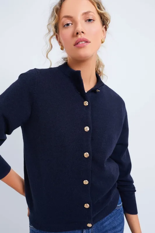 Navy Quinn Cashmere Cardigan sold by Tuckernuck