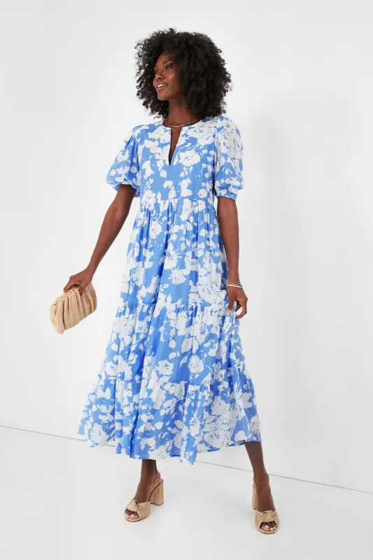 Blue and White Floral Cisco Maxi Dress made by Tuckernuck