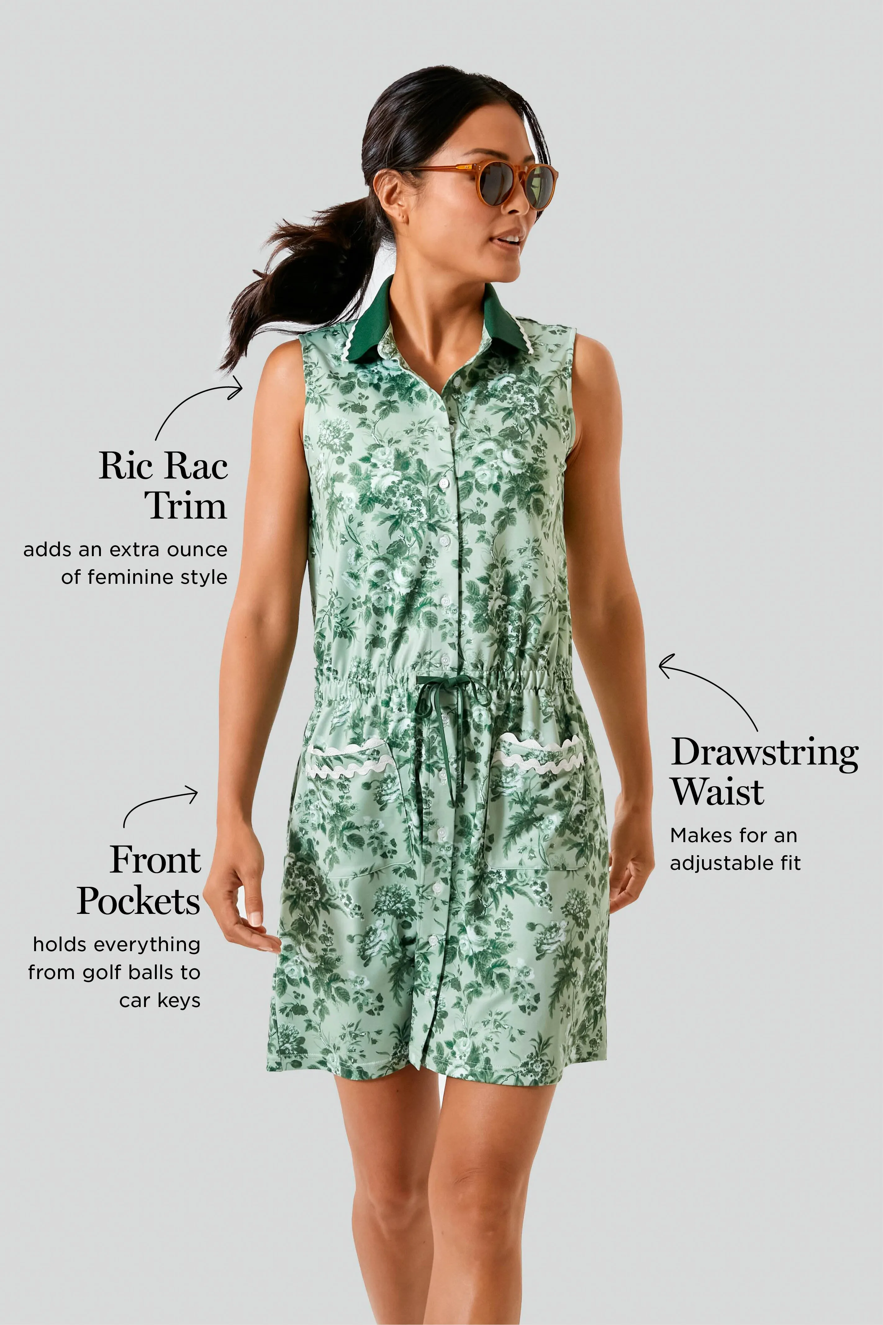 Green Bouquet Sleeveless Alcott Golf Dress sold by Tuckernuck product image thumbnail 3