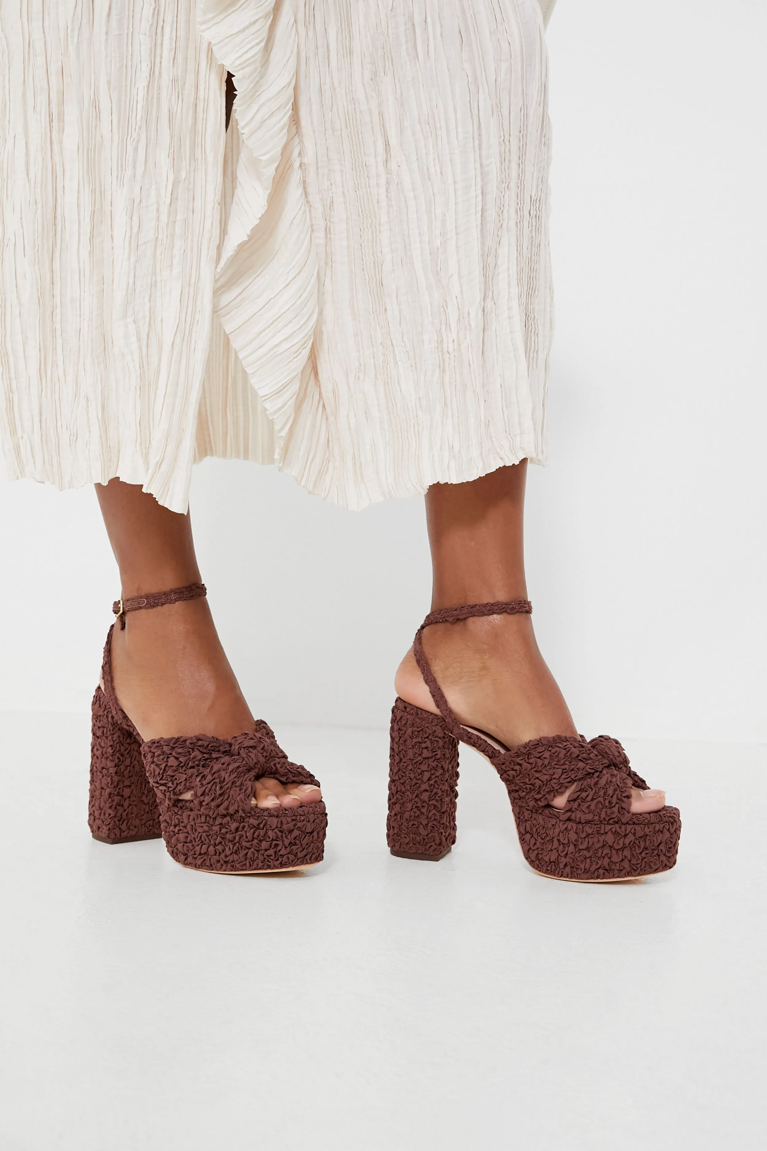 Cacao Textured Fabric Roz Heels sold by Tuckernuck product image thumbnail 4