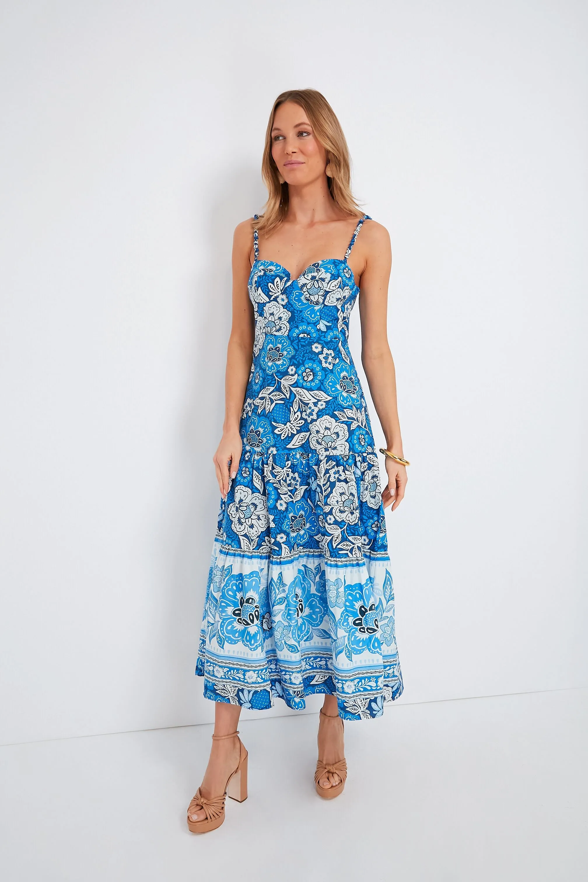 Full of Flowers Blue Midi Dress sold by Tuckernuck