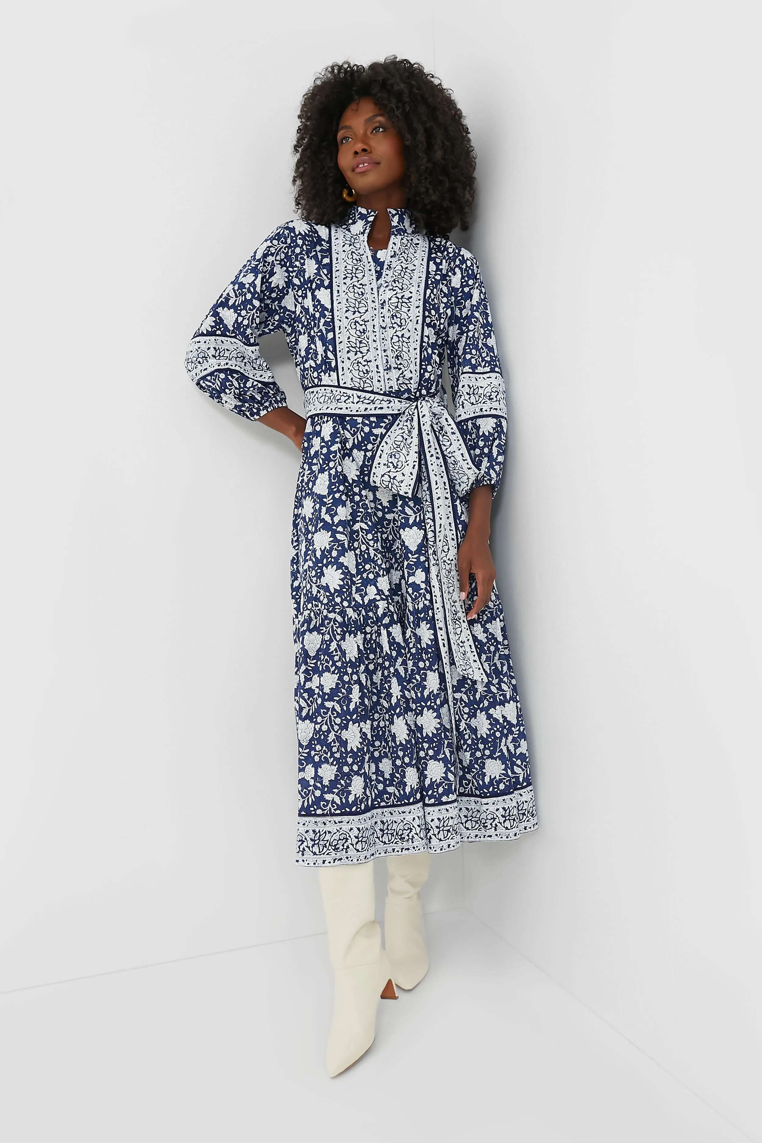 Exclusive Navy Flounce Dress sold by Tuckernuck