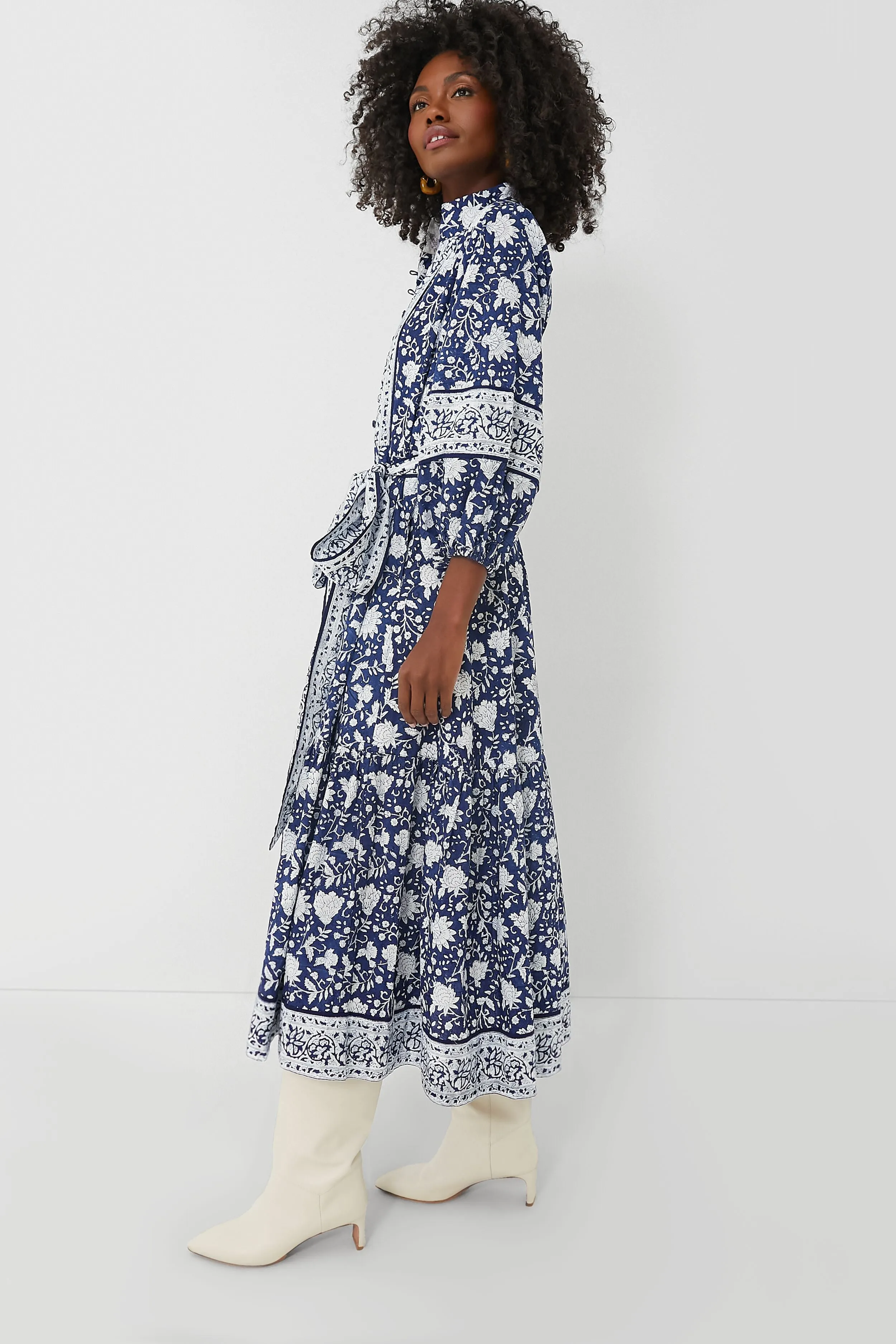 Exclusive Navy Flounce Dress sold by Tuckernuck product image thumbnail 3