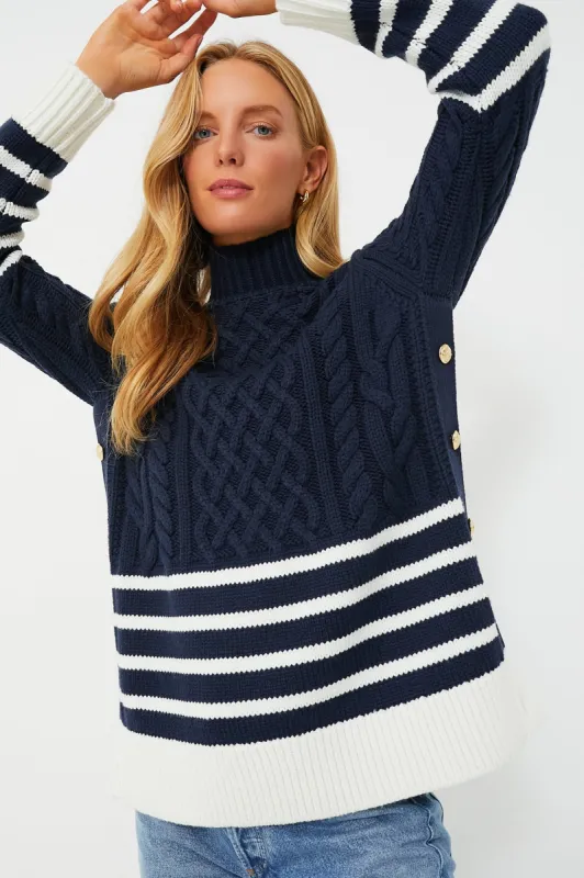 Navy Striped Sankaty Turtleneck made by Tuckernuck