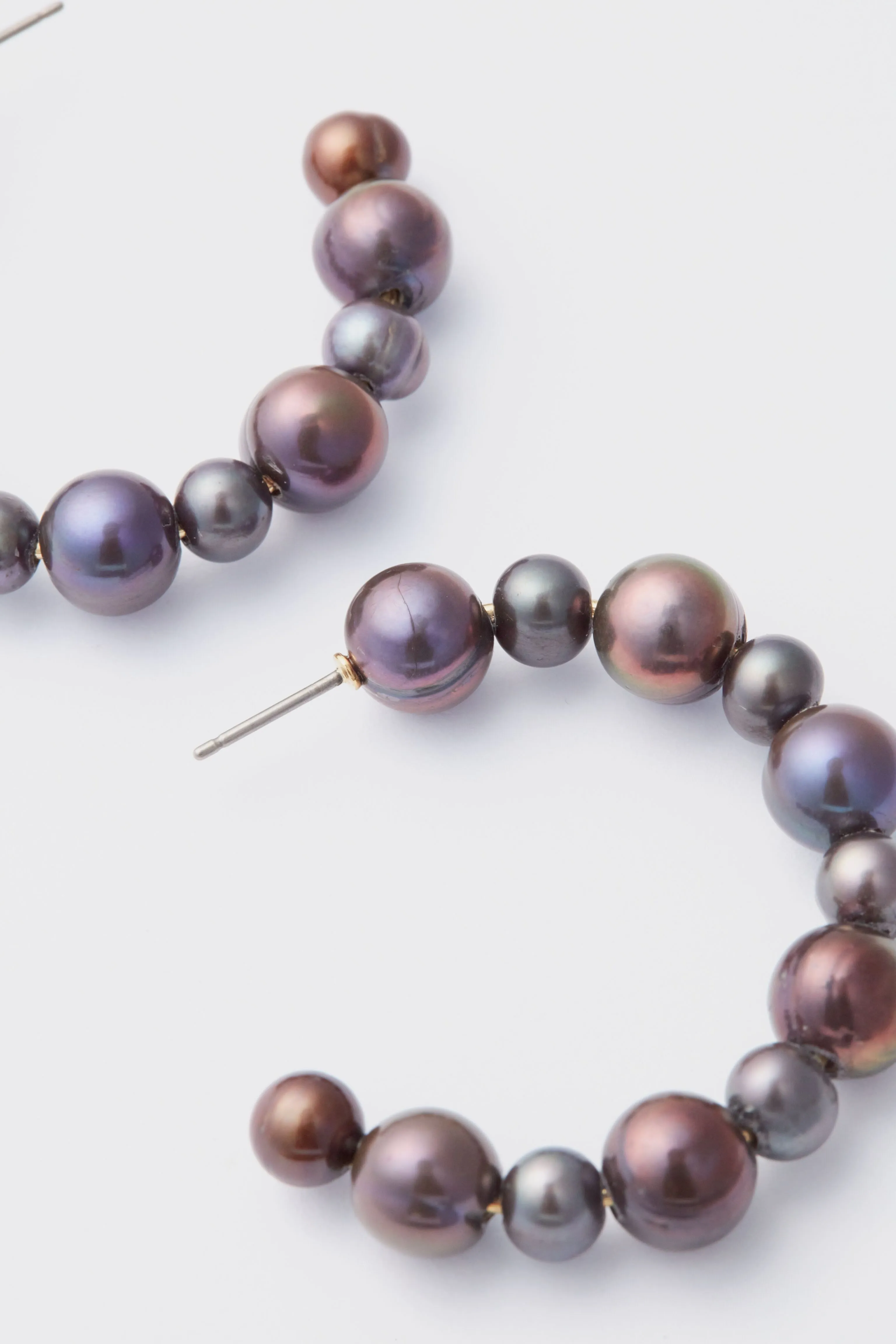 Midnight Pearl Hoop Earrings sold by Tuckernuck product image thumbnail 2