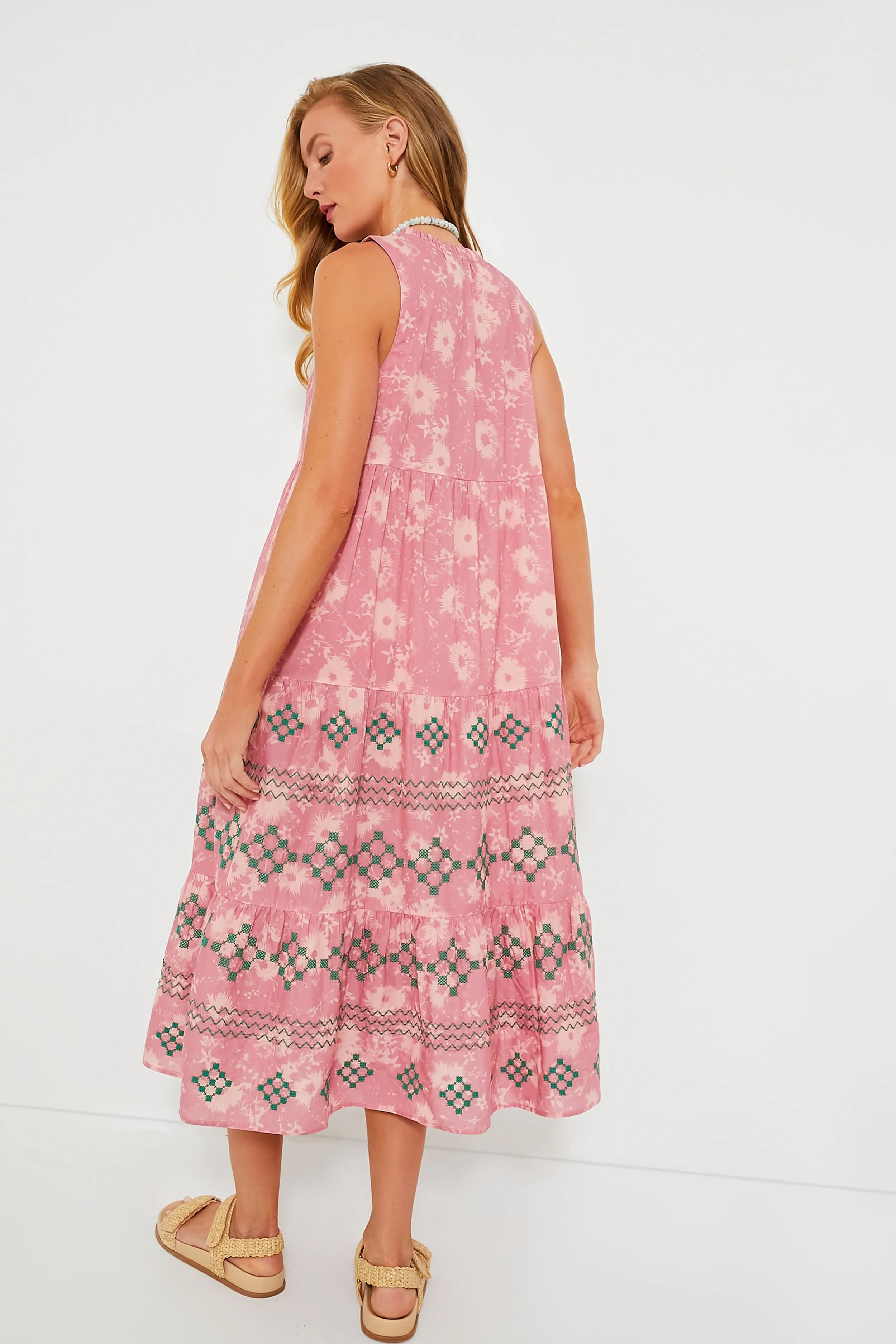 Strawberry Blossom Embroidered Salty Paloma Caftan sold by Tuckernuck product image thumbnail 4