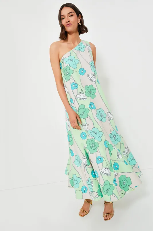 Green and Blue Floral Sabine Maxi Dress sold by Tuckernuck