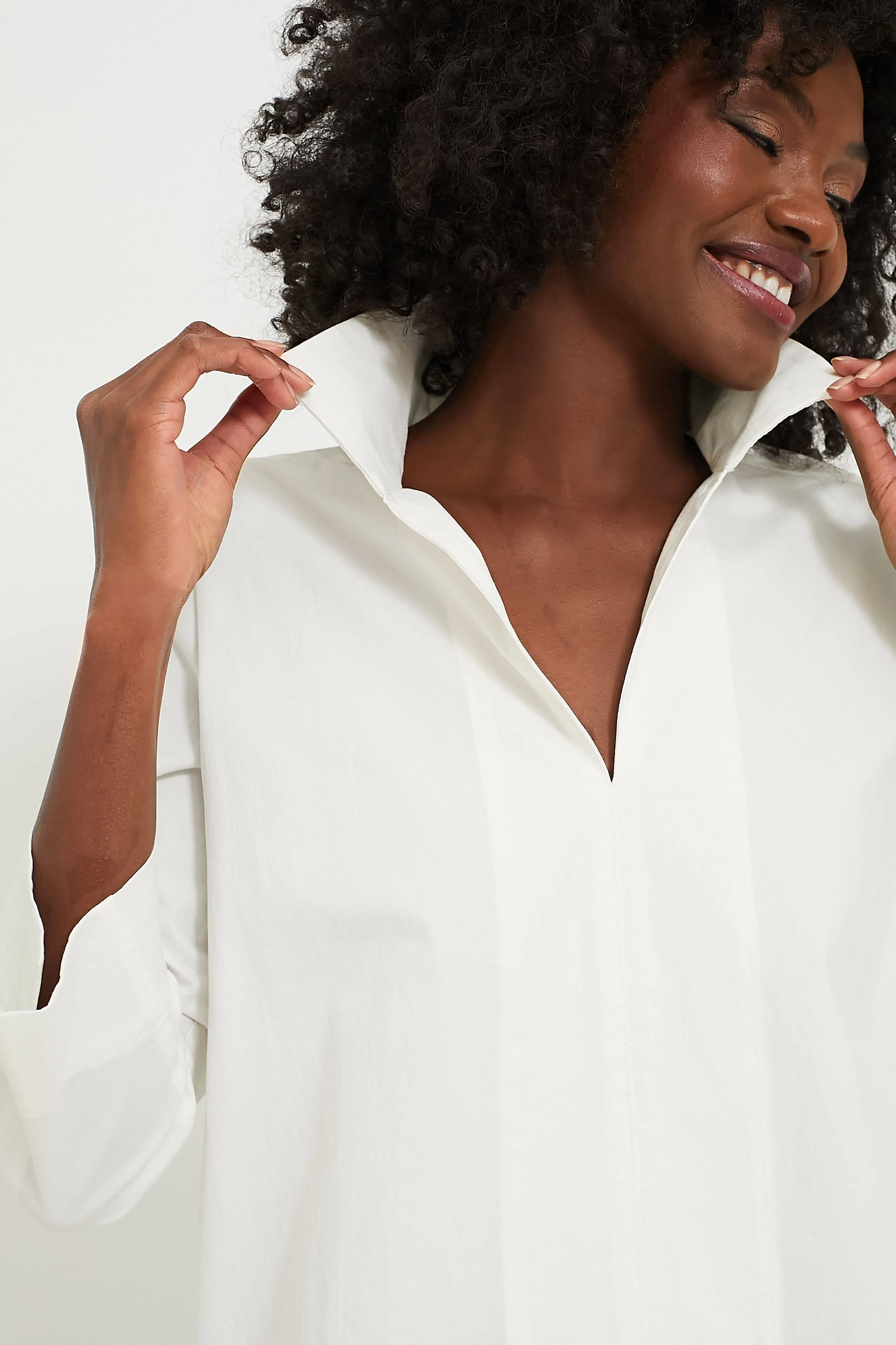 White Margot Stand Collar Blouse sold by Tuckernuck product image thumbnail 5