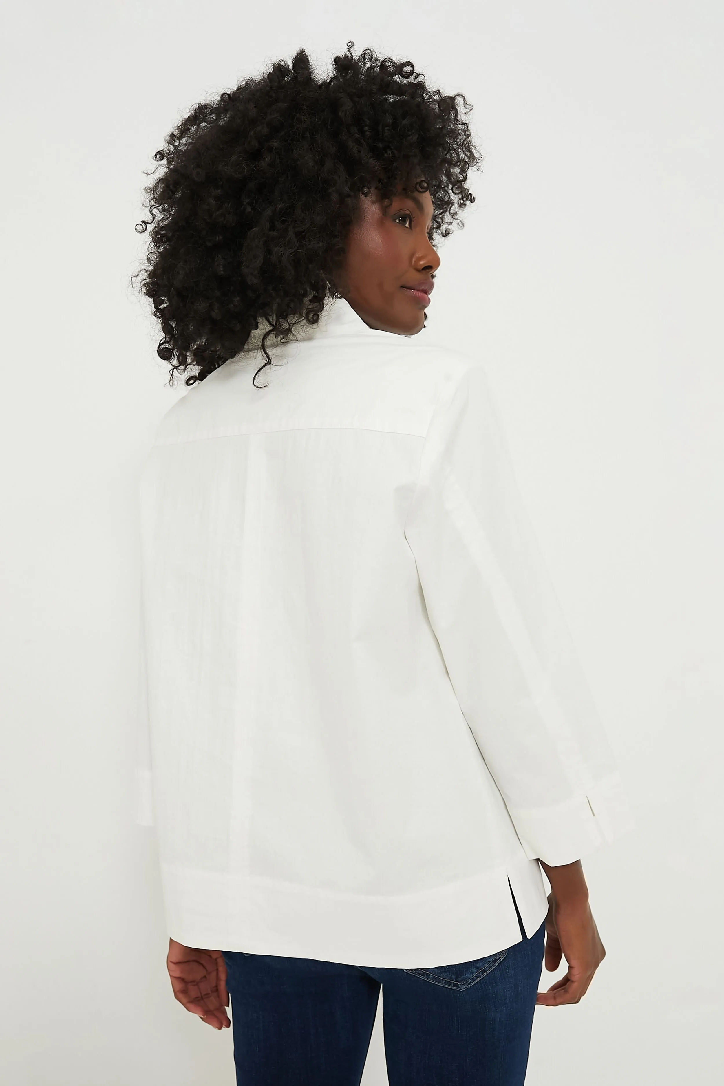 White Margot Stand Collar Blouse sold by Tuckernuck product image thumbnail 4