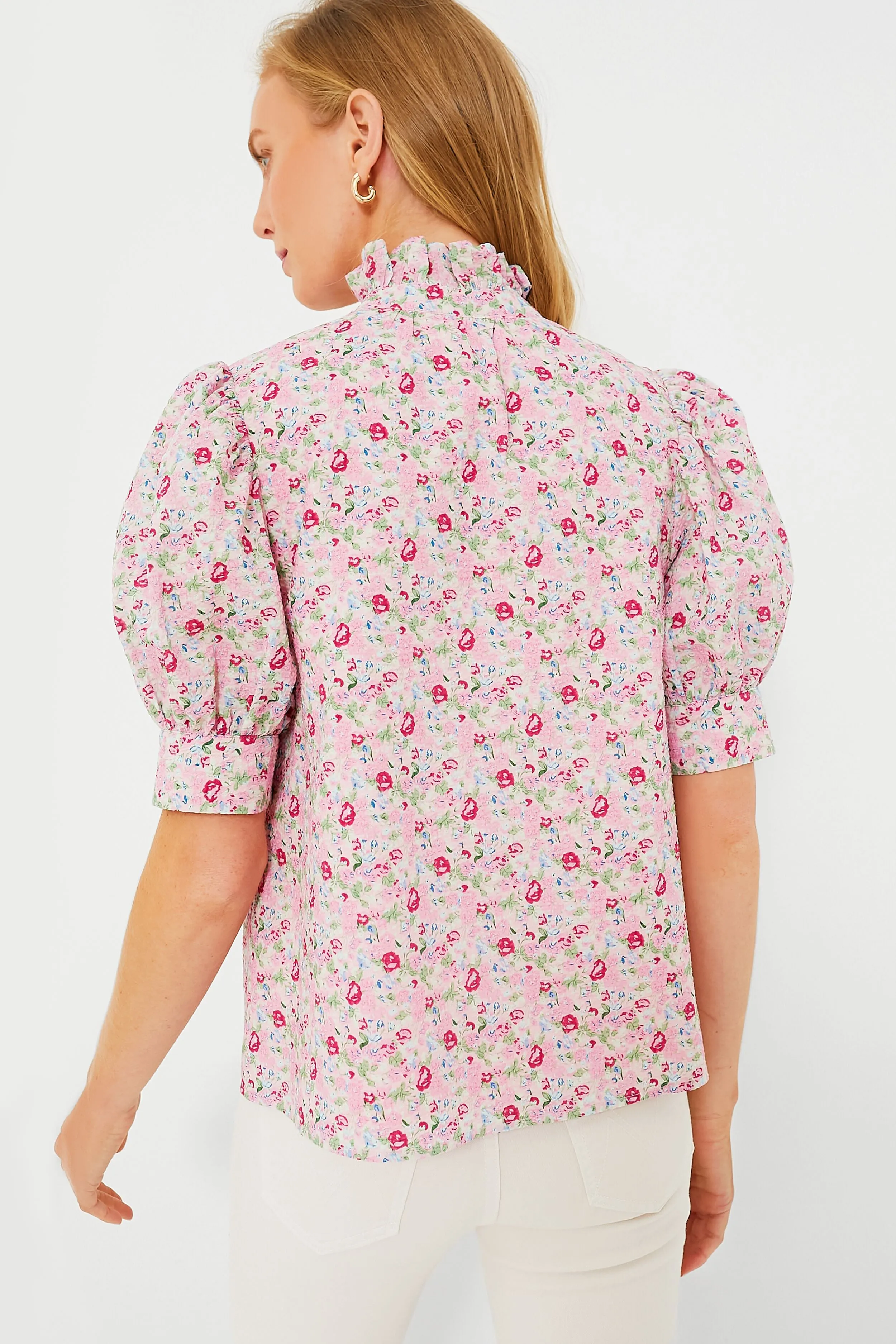 Pink Multi Floral Louisa Blouse sold by Tuckernuck product image thumbnail 4
