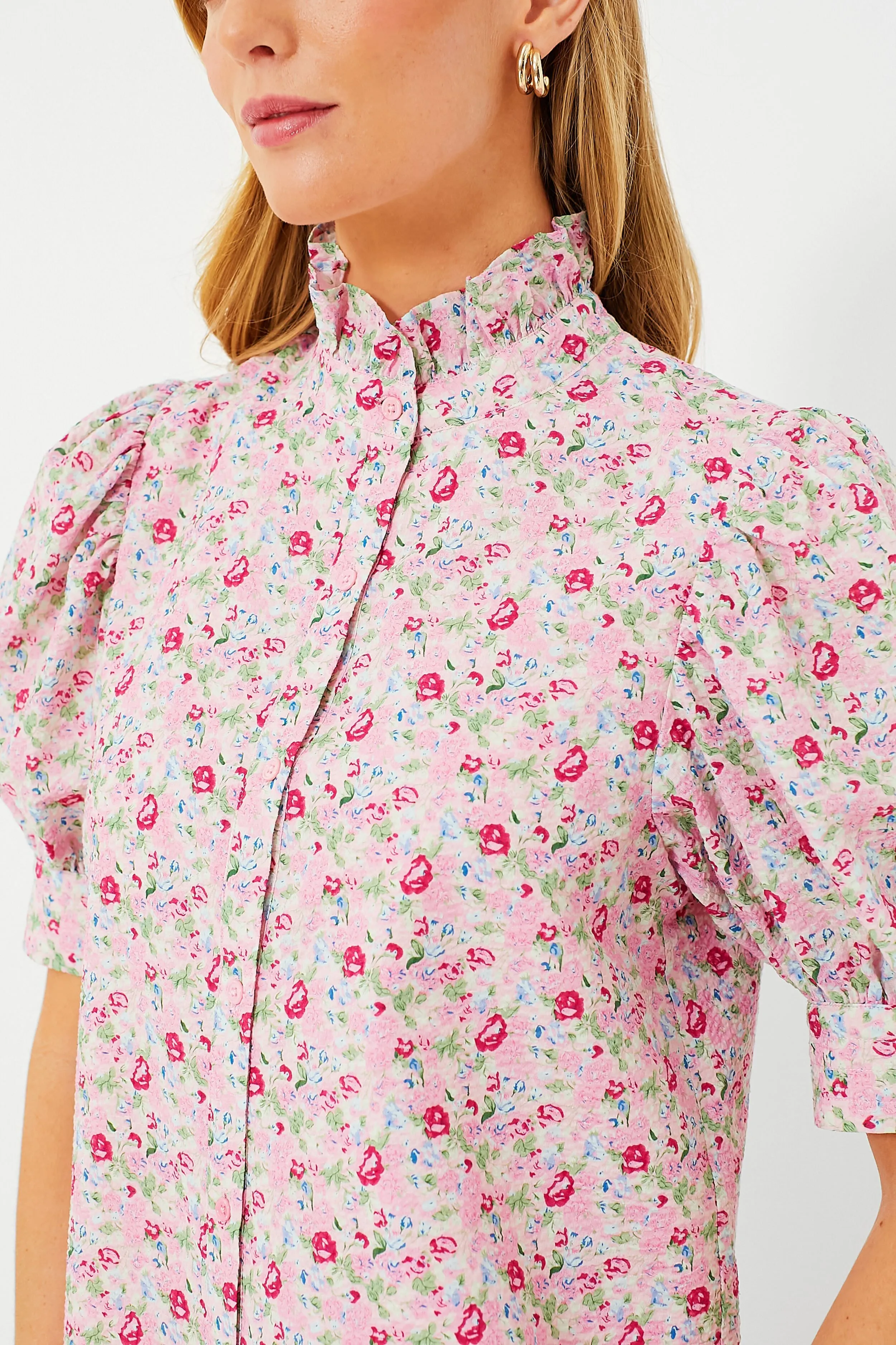 Pink Multi Floral Louisa Blouse sold by Tuckernuck product image thumbnail 5