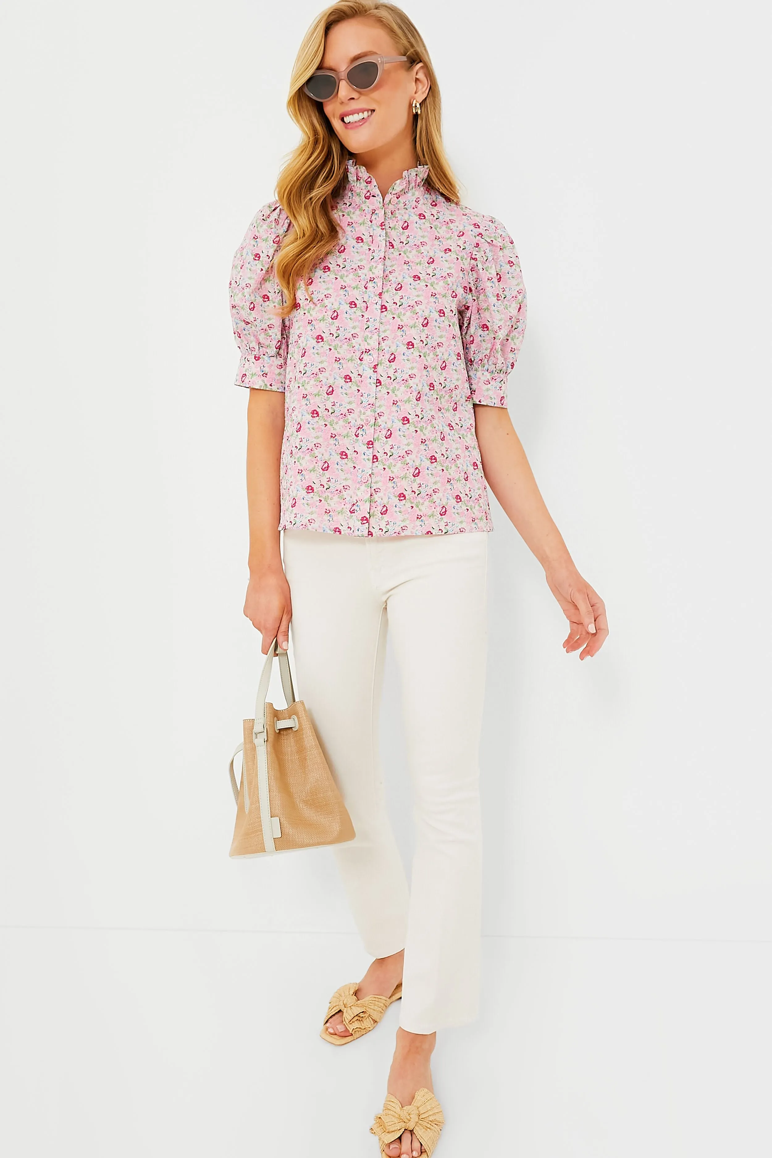 Pink Multi Floral Louisa Blouse sold by Tuckernuck product image thumbnail 2