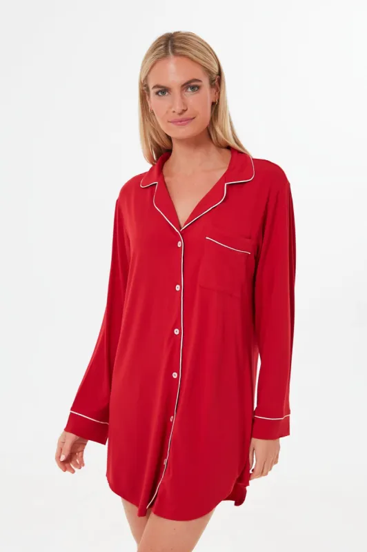 Haute Red Gisele Sleepshirt made by Eberjey