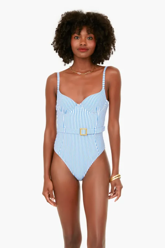 Blue Jean and White Danielle One Piece sold by Tuckernuck