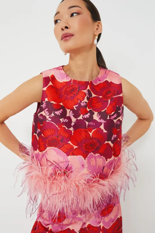 Poppy Stripe Feather Sabrina Blouse sold by Tuckernuck