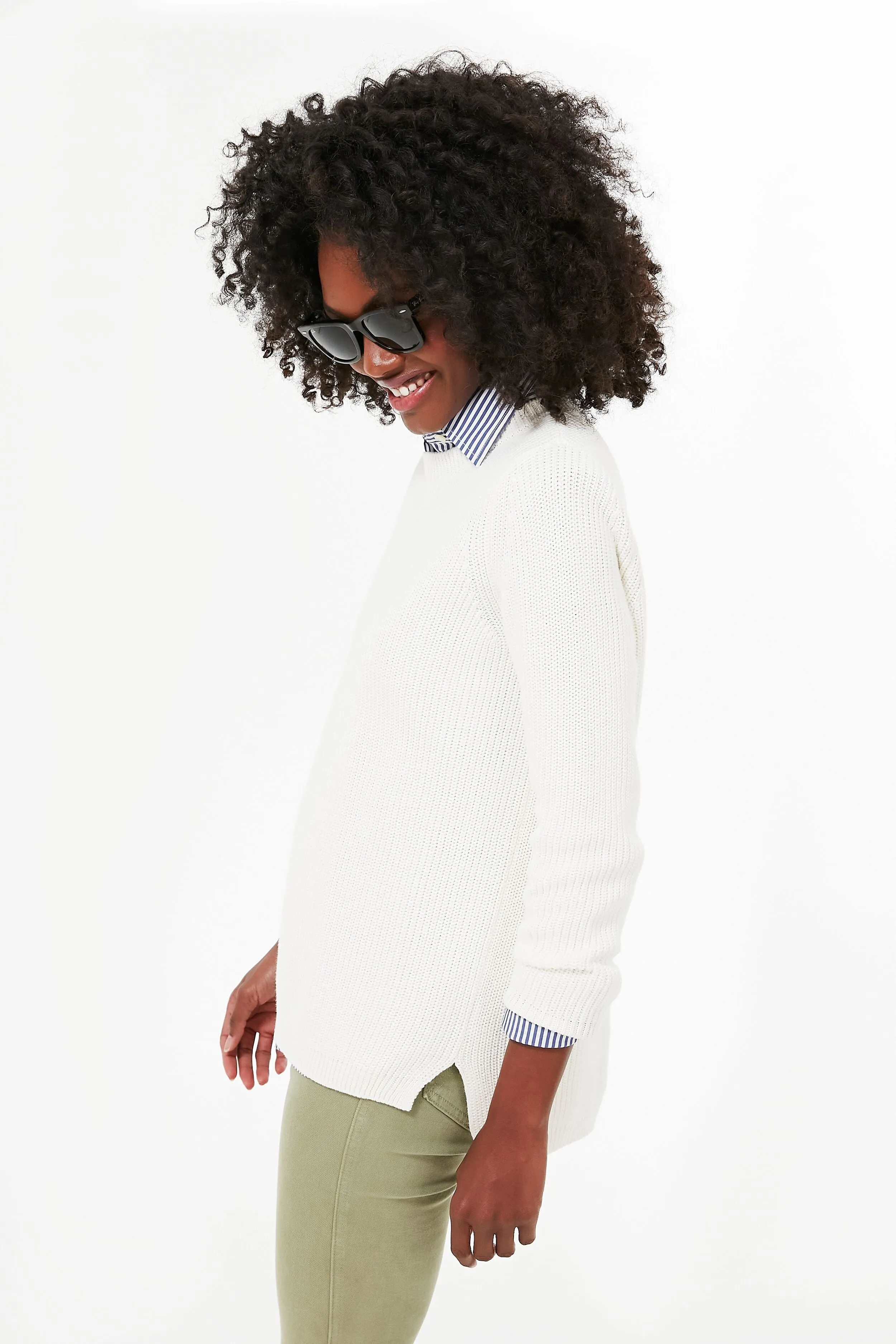 Chalk Emma Shaker Sweater sold by Tuckernuck product image thumbnail 3