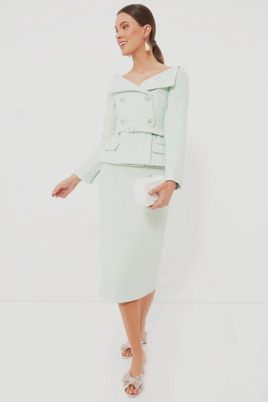 Mint Boucle Tailored Midi Dress sold by Tuckernuck