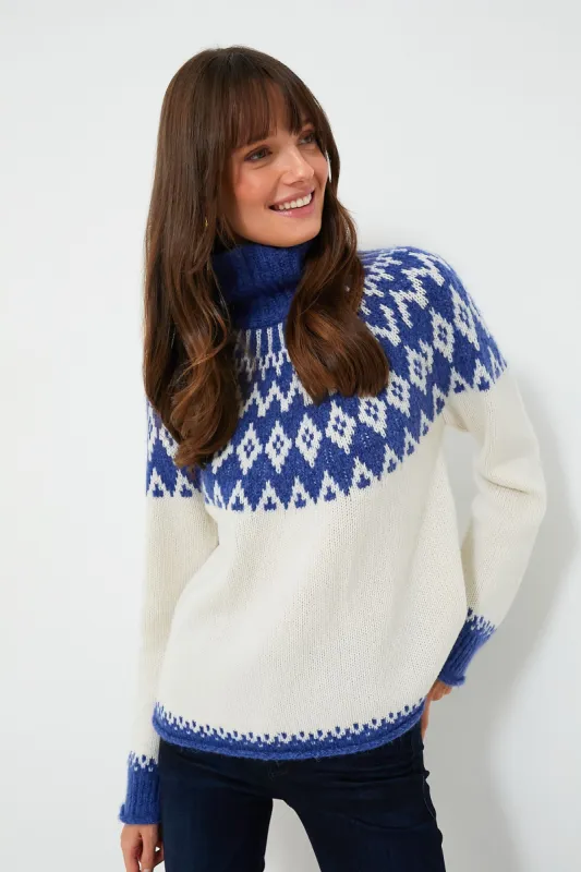 Blue Combo Bailey Fair Isle Turtleneck sold by Tuckernuck