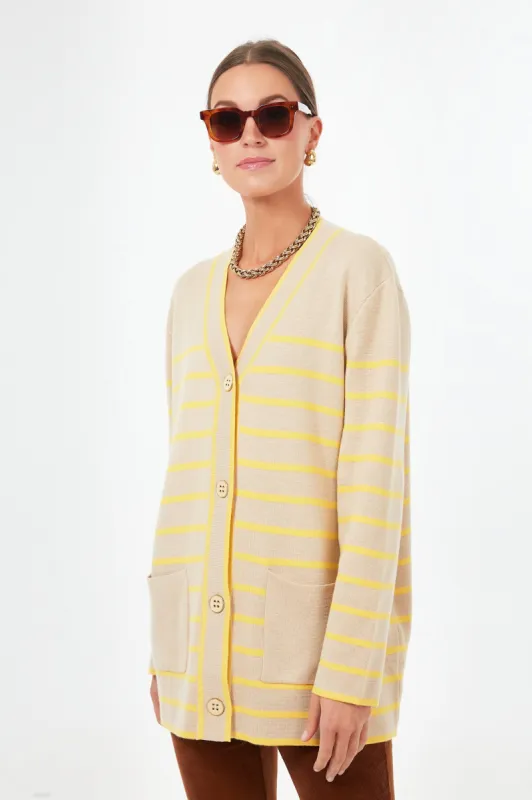 Chai Stripe Lauren Cardigan sold by Tuckernuck