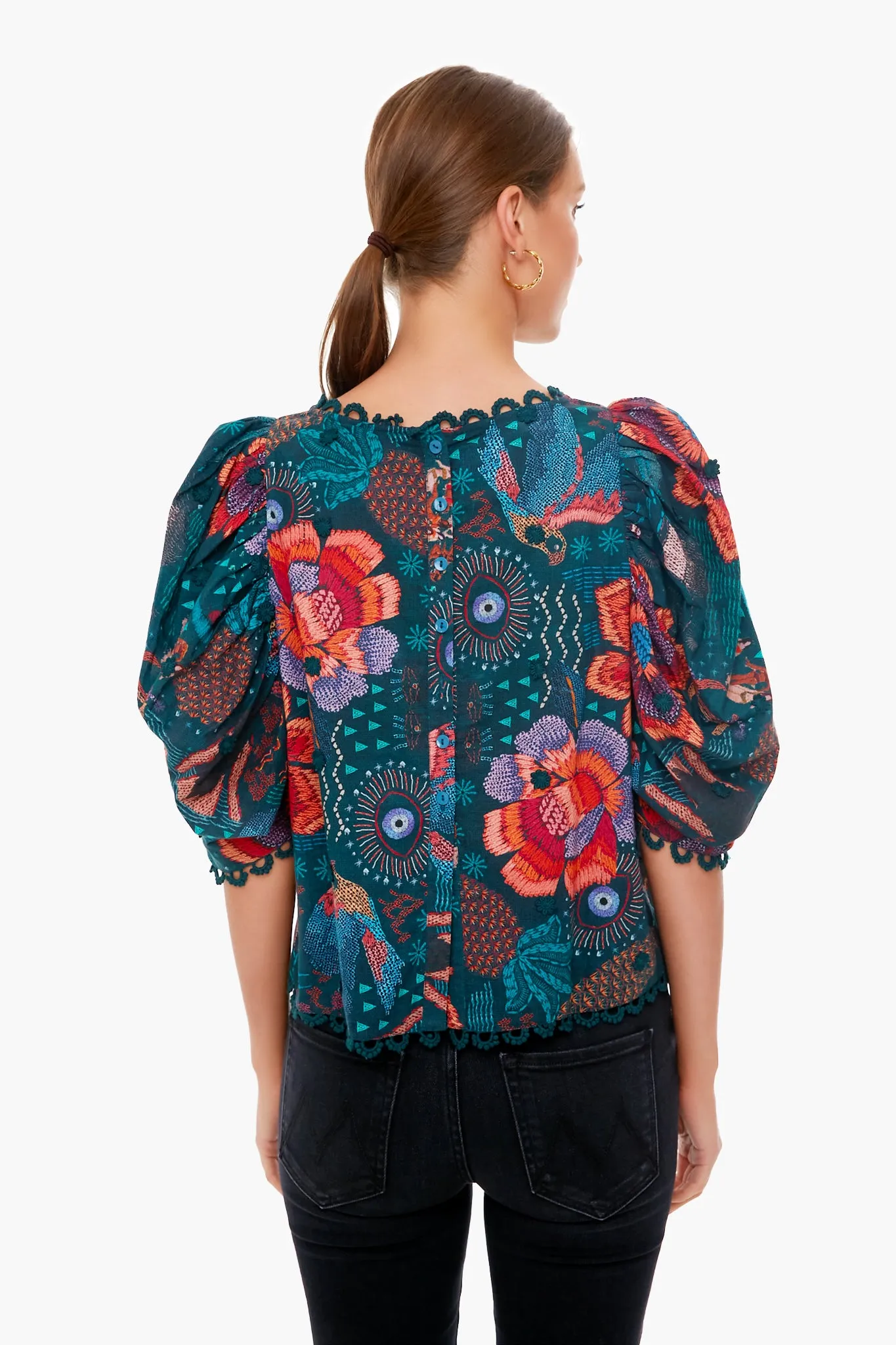 Teal River Creatures Blouse sold by Tuckernuck product image thumbnail 4
