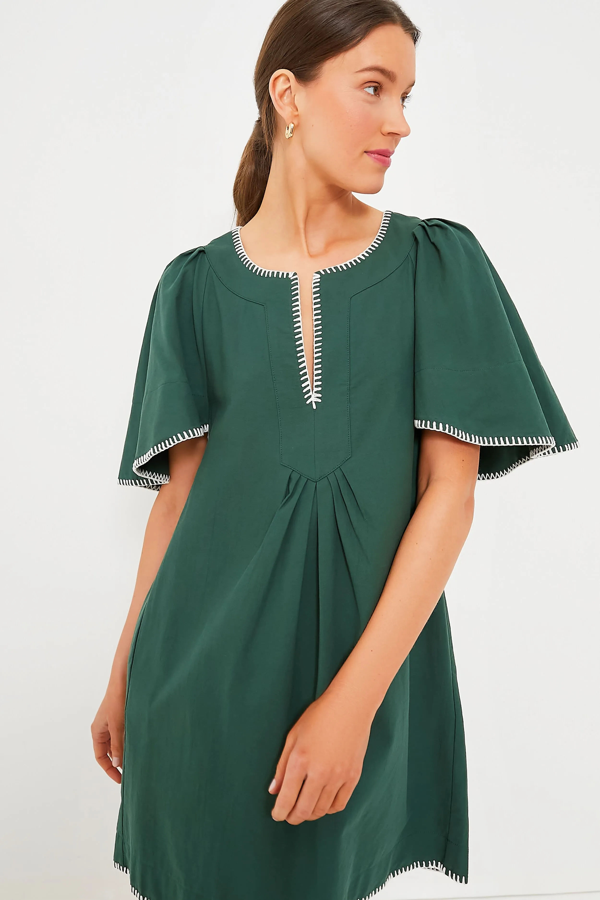 Green Stitch Finley Flutter Sleeve Dress sold by Tuckernuck