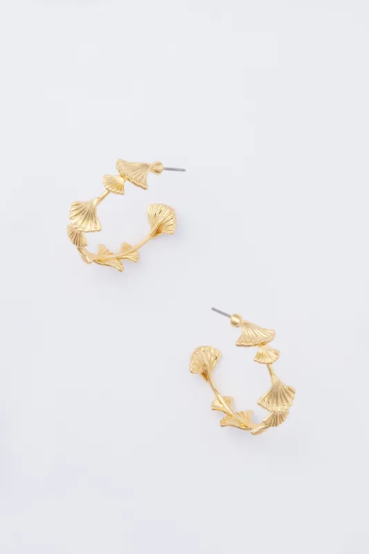 Gold Ginkgo Kerri Hoop Earrings sold by Tuckernuck