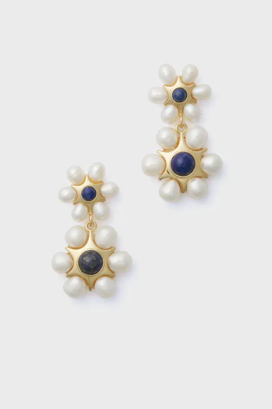 White and Blue Safi Earrings sold by Tuckernuck