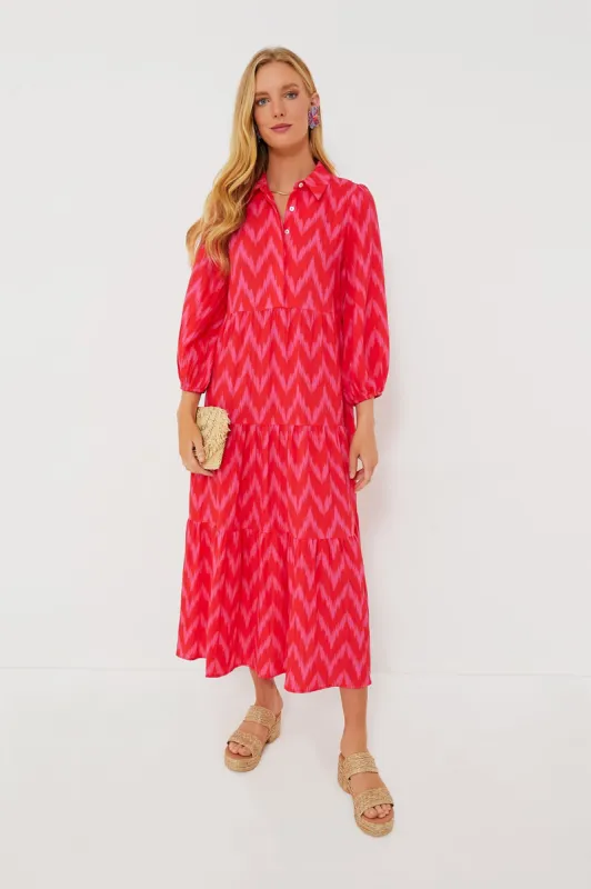 Hot Pink Ikat Mabel Maxi Dress sold by Tuckernuck