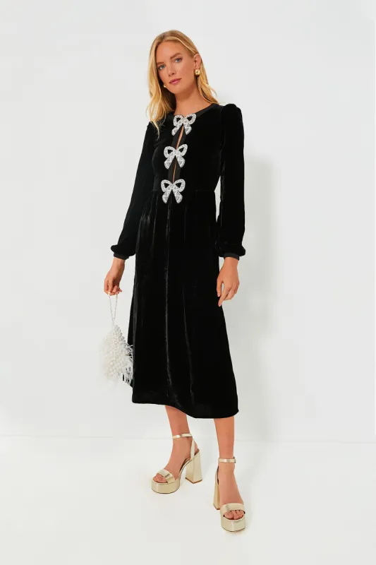 Black Camille Bows Dress made by SALONI