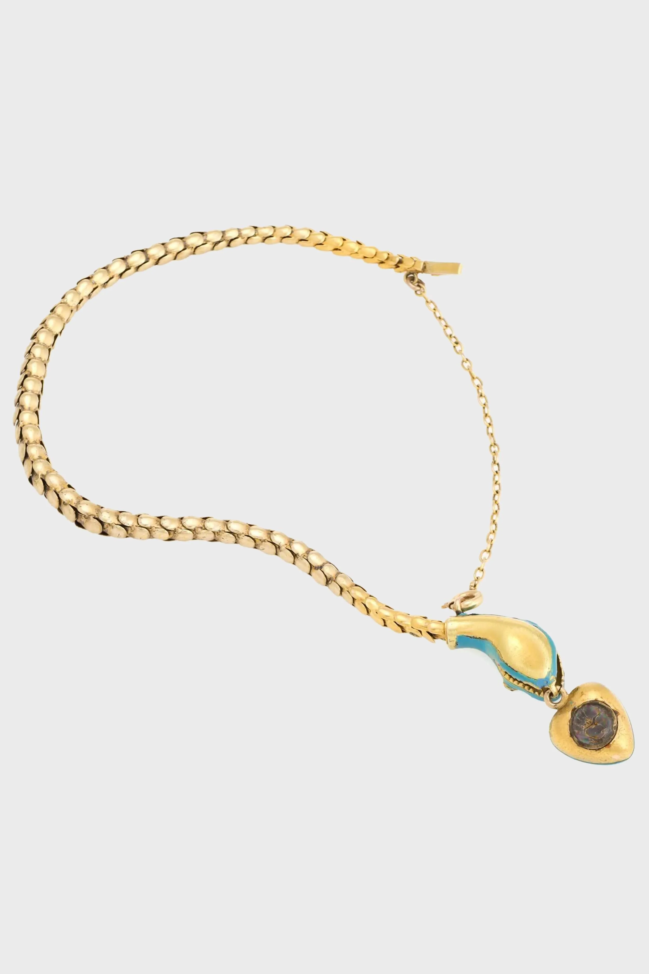 Antique Victorian Snake Bracelet 18 Karat Gold Blue Enamel sold by Tuckernuck product image thumbnail 3