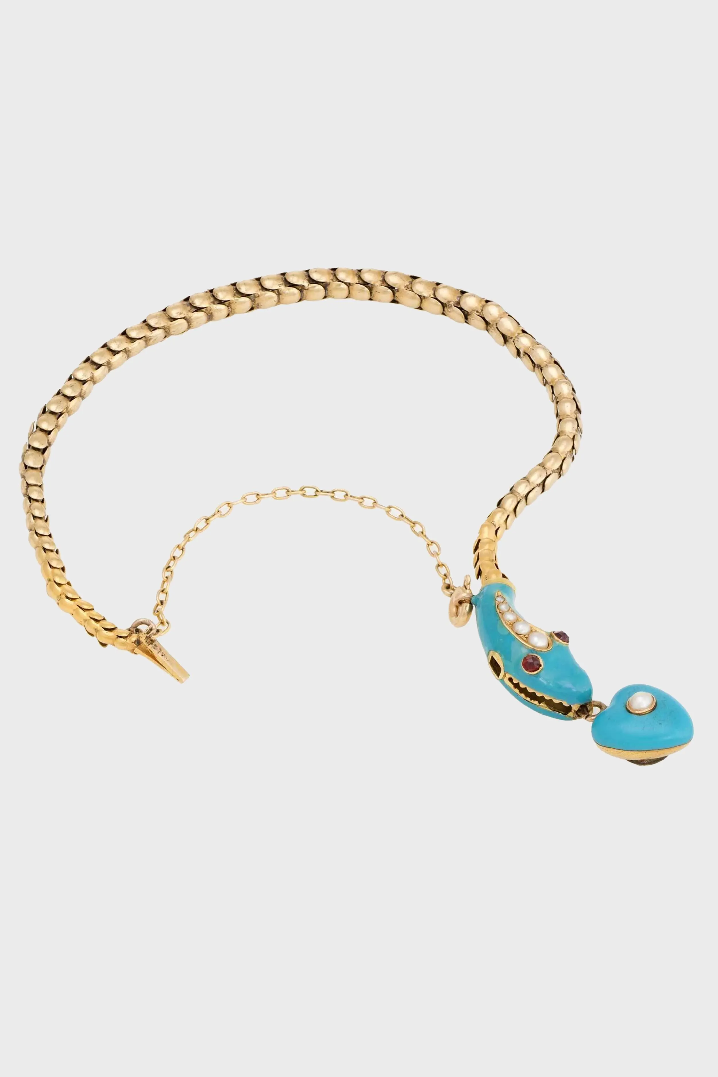 Antique Victorian Snake Bracelet 18 Karat Gold Blue Enamel sold by Tuckernuck product image thumbnail 2