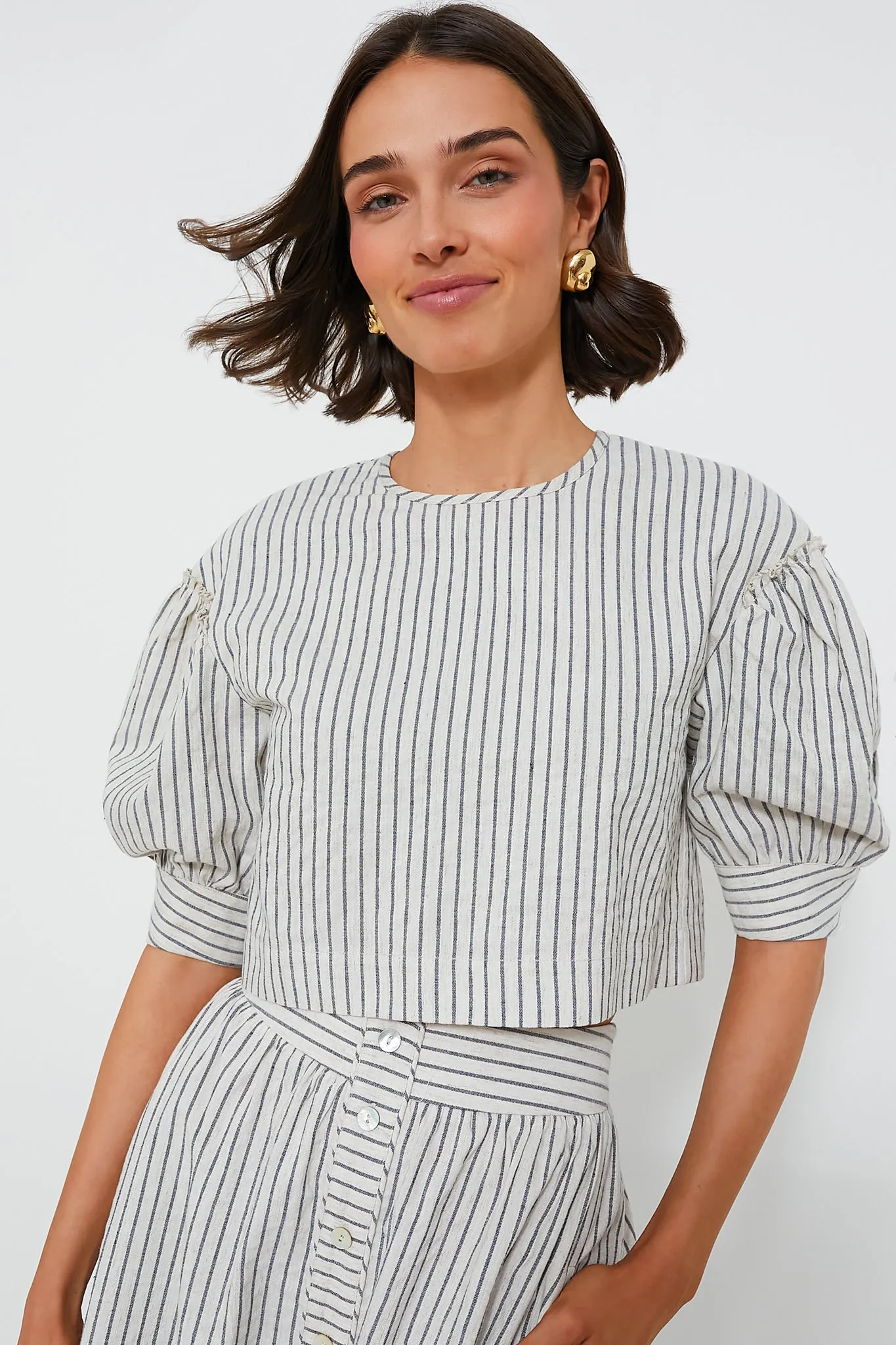 Linen Stripe Edie Top sold by Tuckernuck