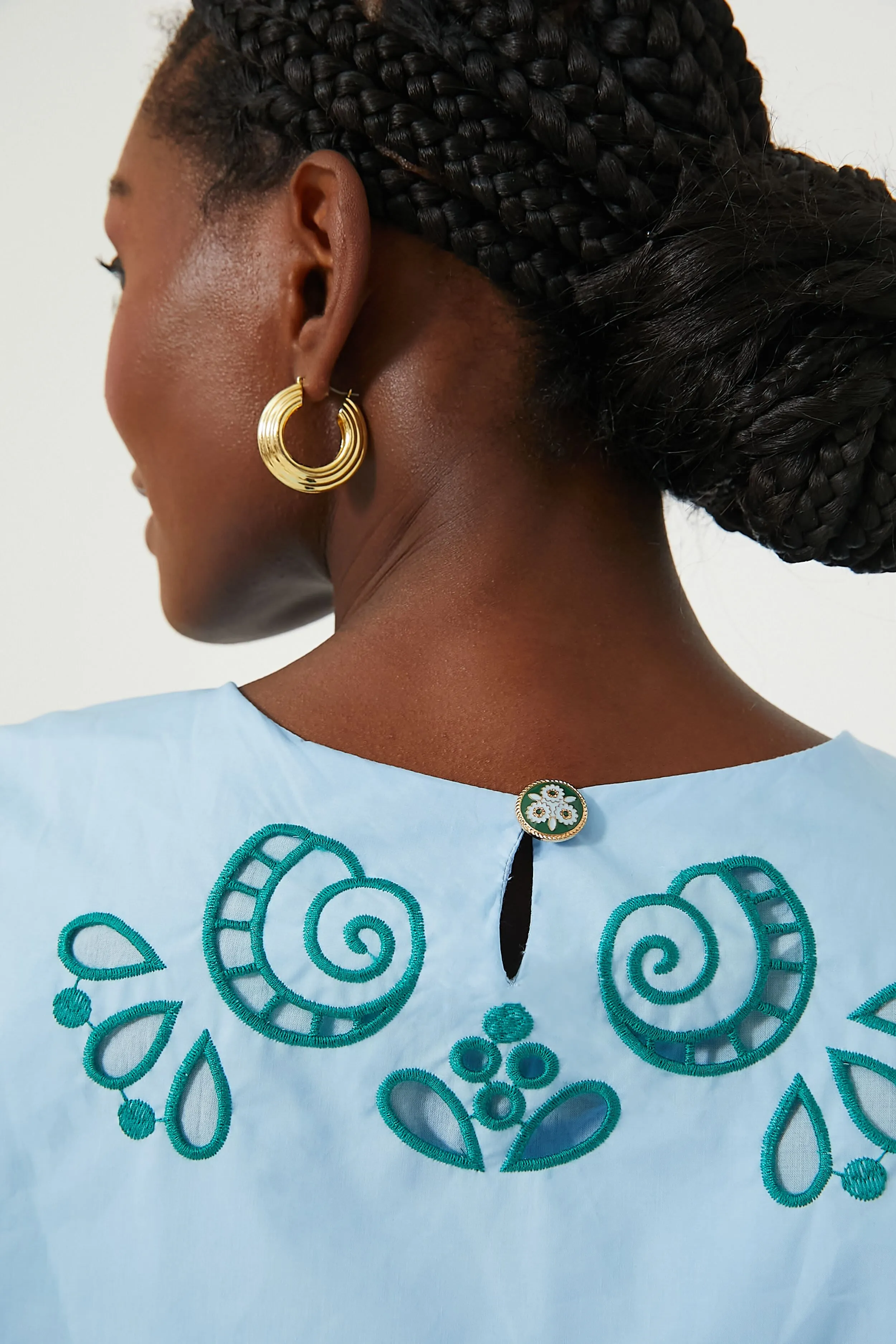 Light Blue and Green Richelieu Crop Top sold by Tuckernuck product image thumbnail 5