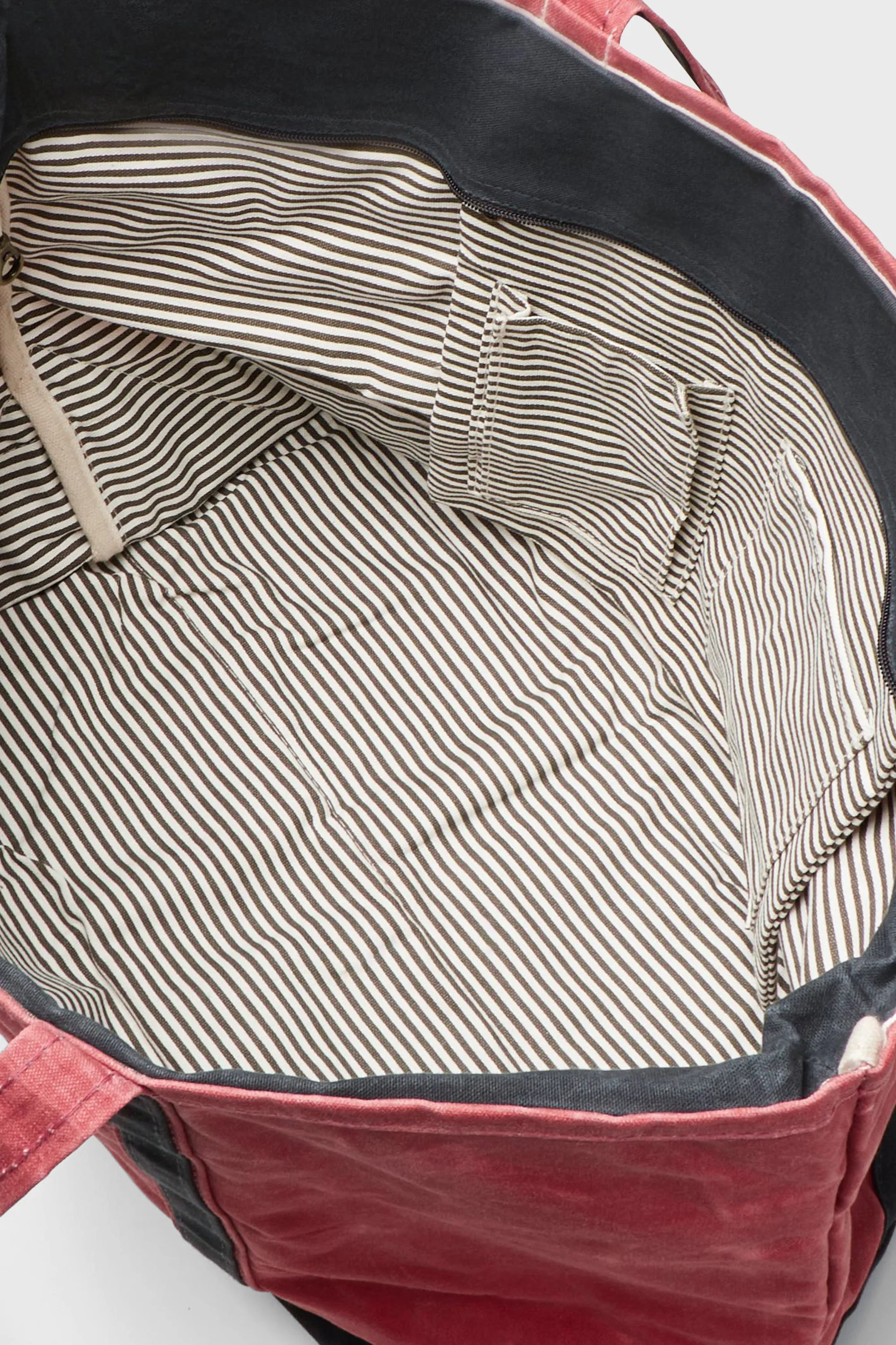 Nautical Red Waxed Large Canvas Tote sold by Tuckernuck product image thumbnail 3