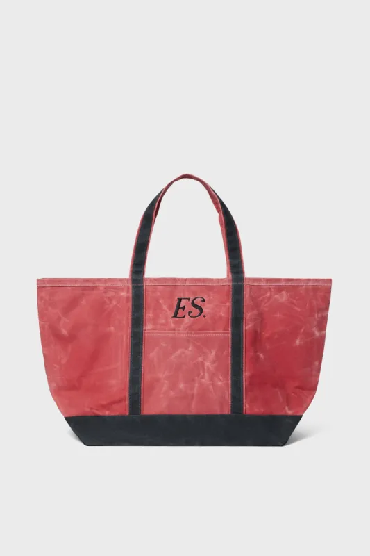Nautical Red Waxed Large Canvas Tote sold by Tuckernuck