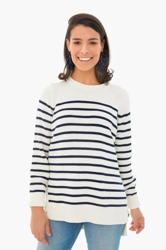 Ivory Bar Harbor Striped Sweater sold by Tuckernuck