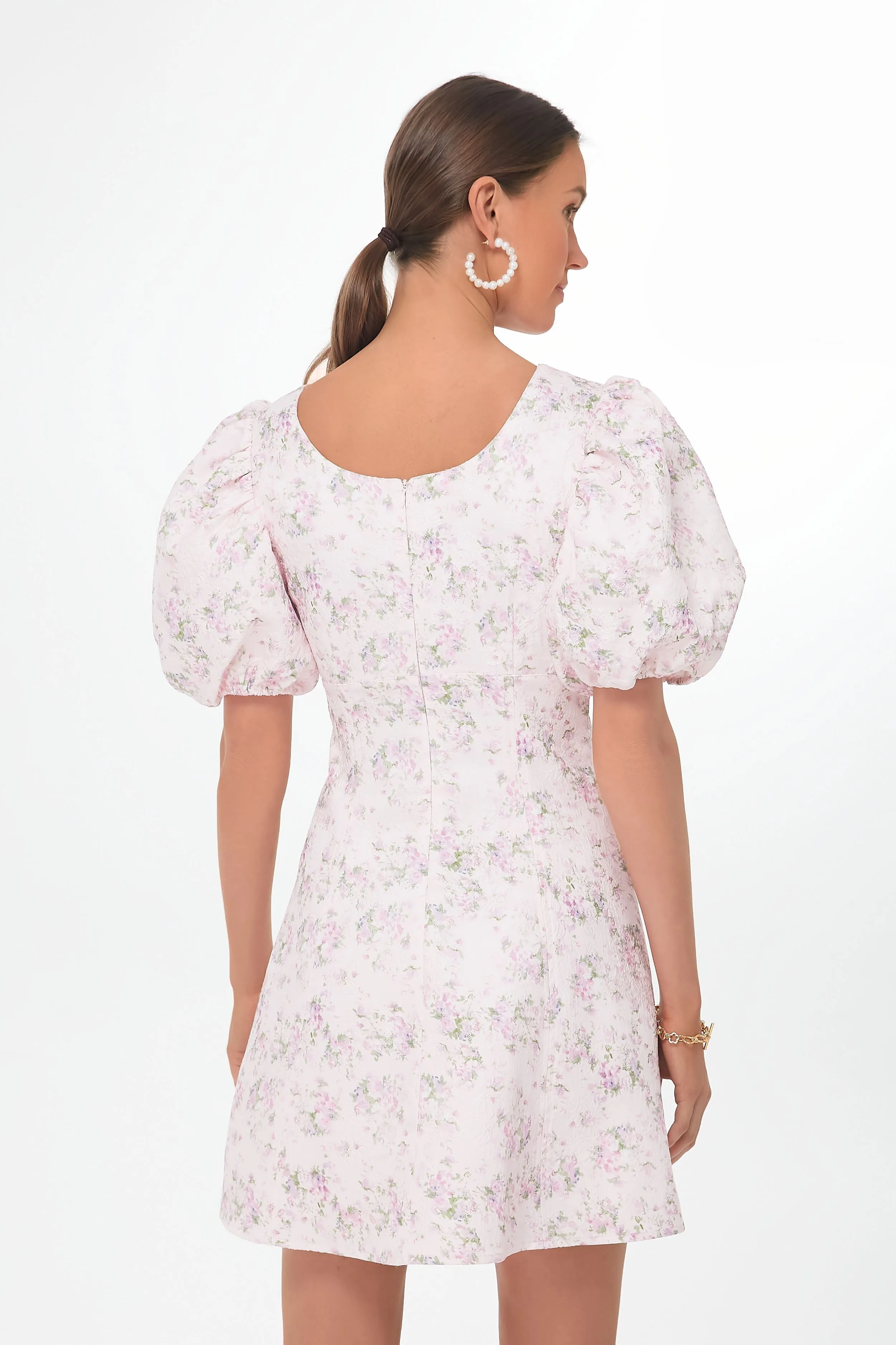 Pink Jacquard Empire Ella Mini Dress sold by Tuckernuck product image thumbnail 5