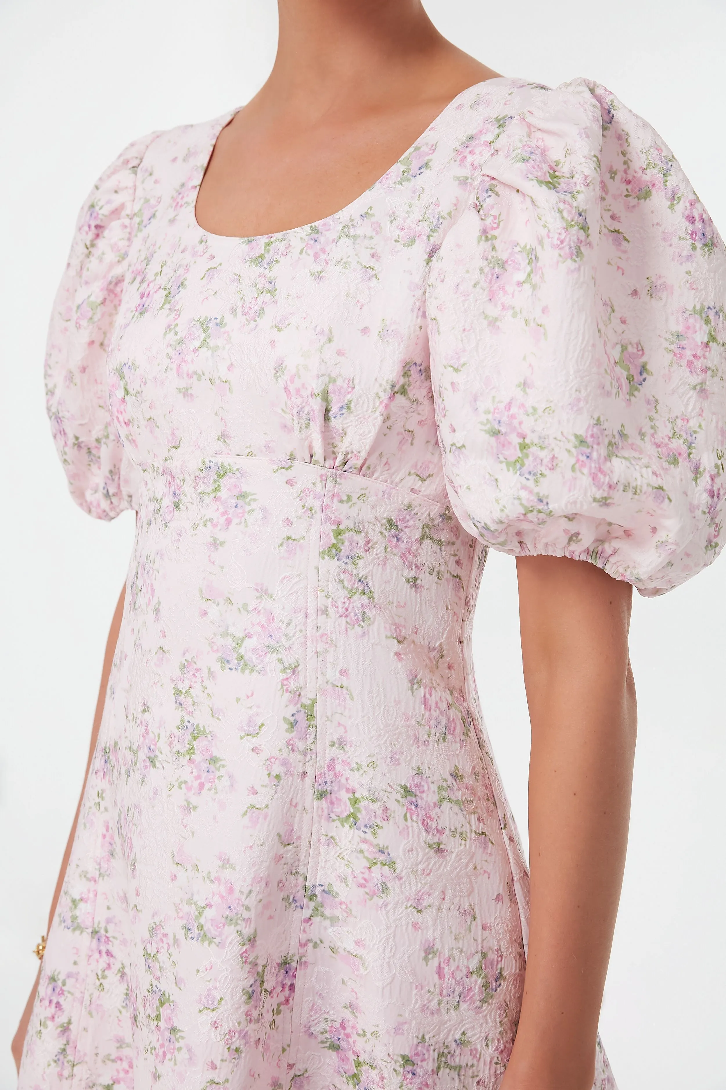 Pink Jacquard Empire Ella Mini Dress sold by Tuckernuck product image thumbnail 2