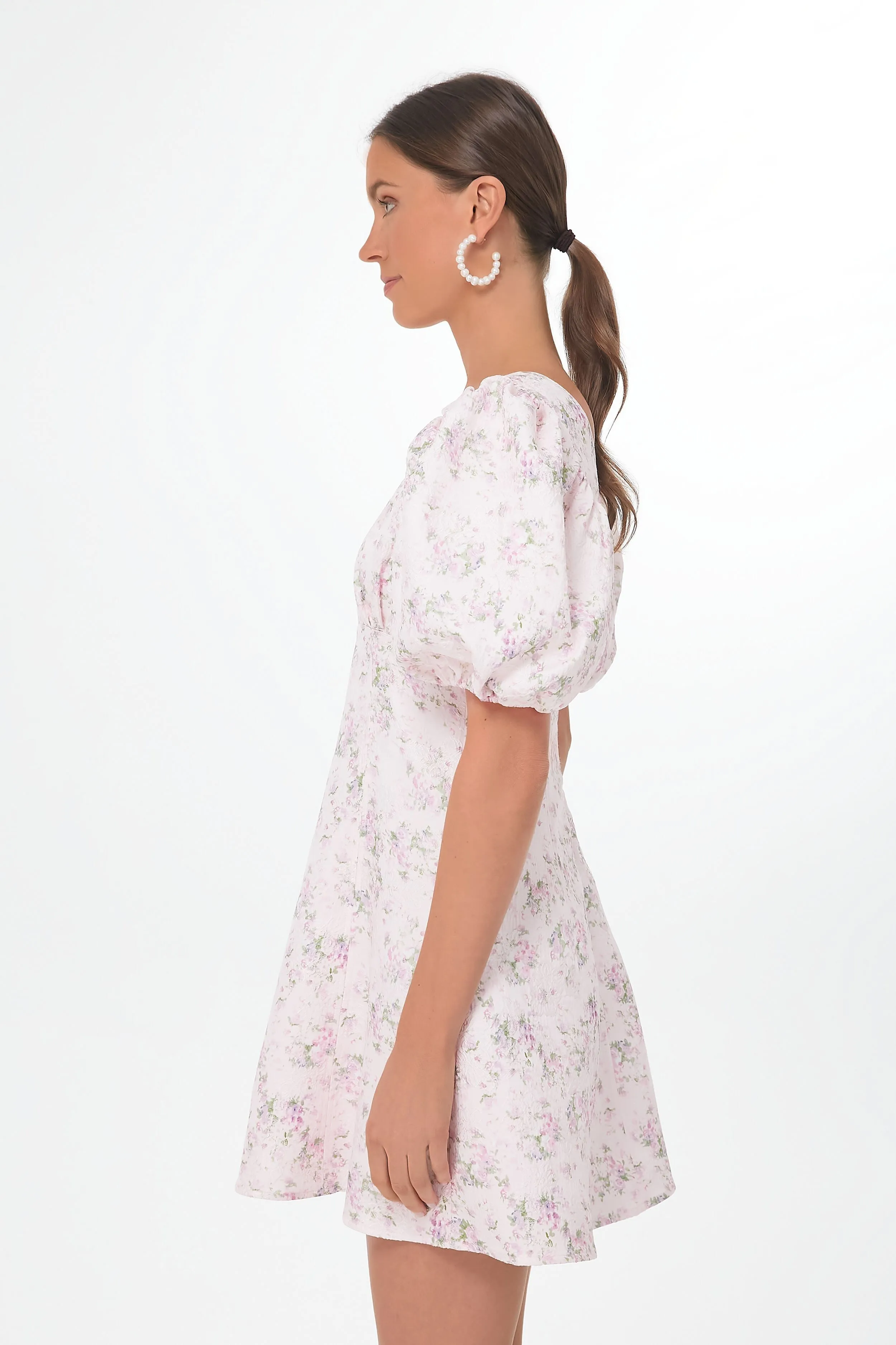 Pink Jacquard Empire Ella Mini Dress sold by Tuckernuck product image thumbnail 4