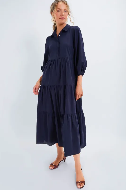 Navy Cotton Mabel Maxi Dress sold by Tuckernuck