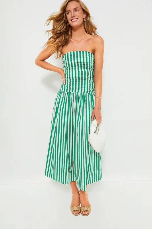 Green Curacao Stripe Selma Dress sold by Tuckernuck