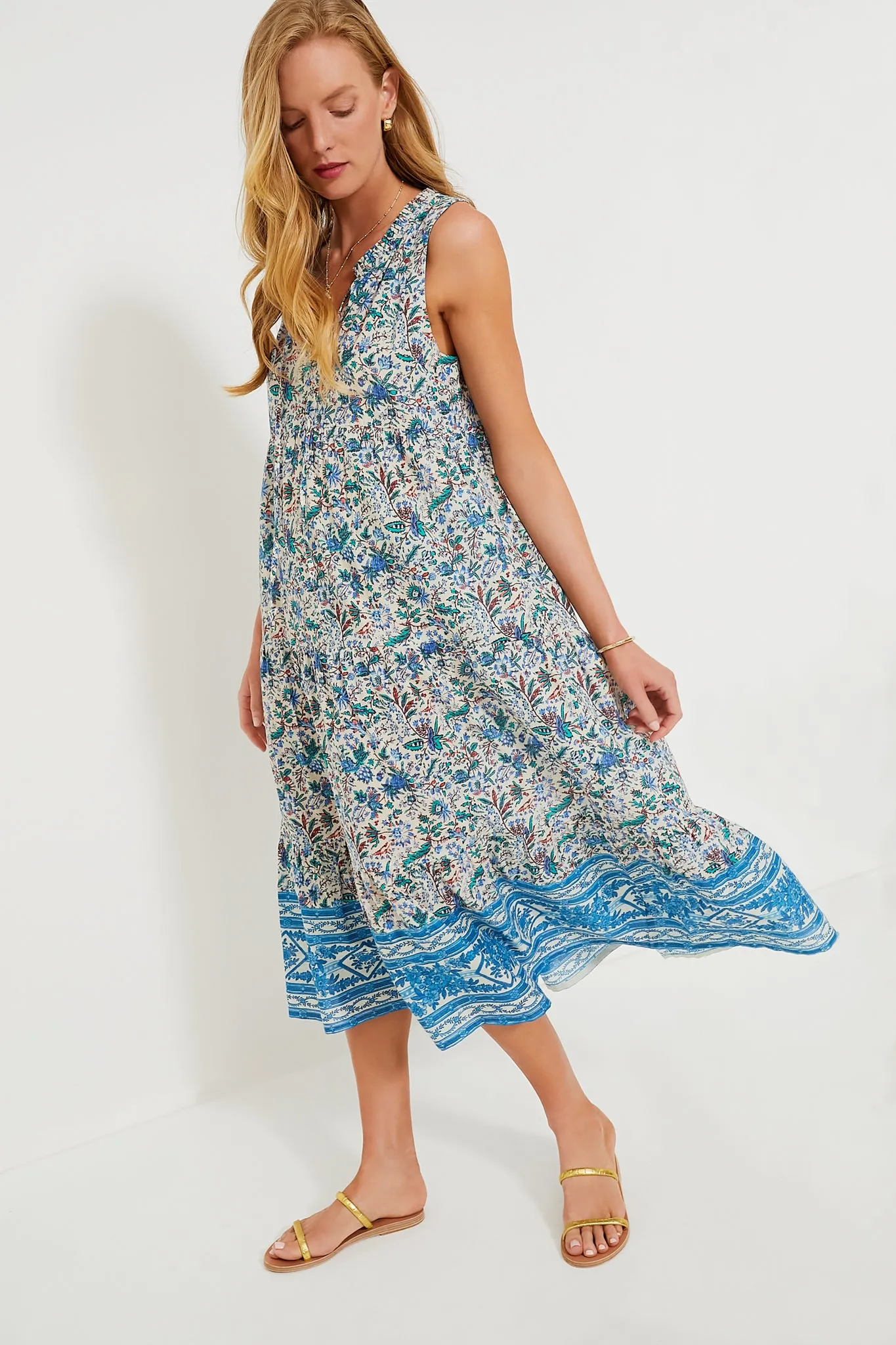 Cornflower Whimsy Salty Paloma Caftan sold by Tuckernuck product image thumbnail 3