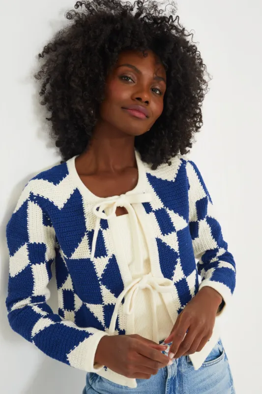 Multi Anais Crochet Long Sleeve Cardigan made by Sea New York