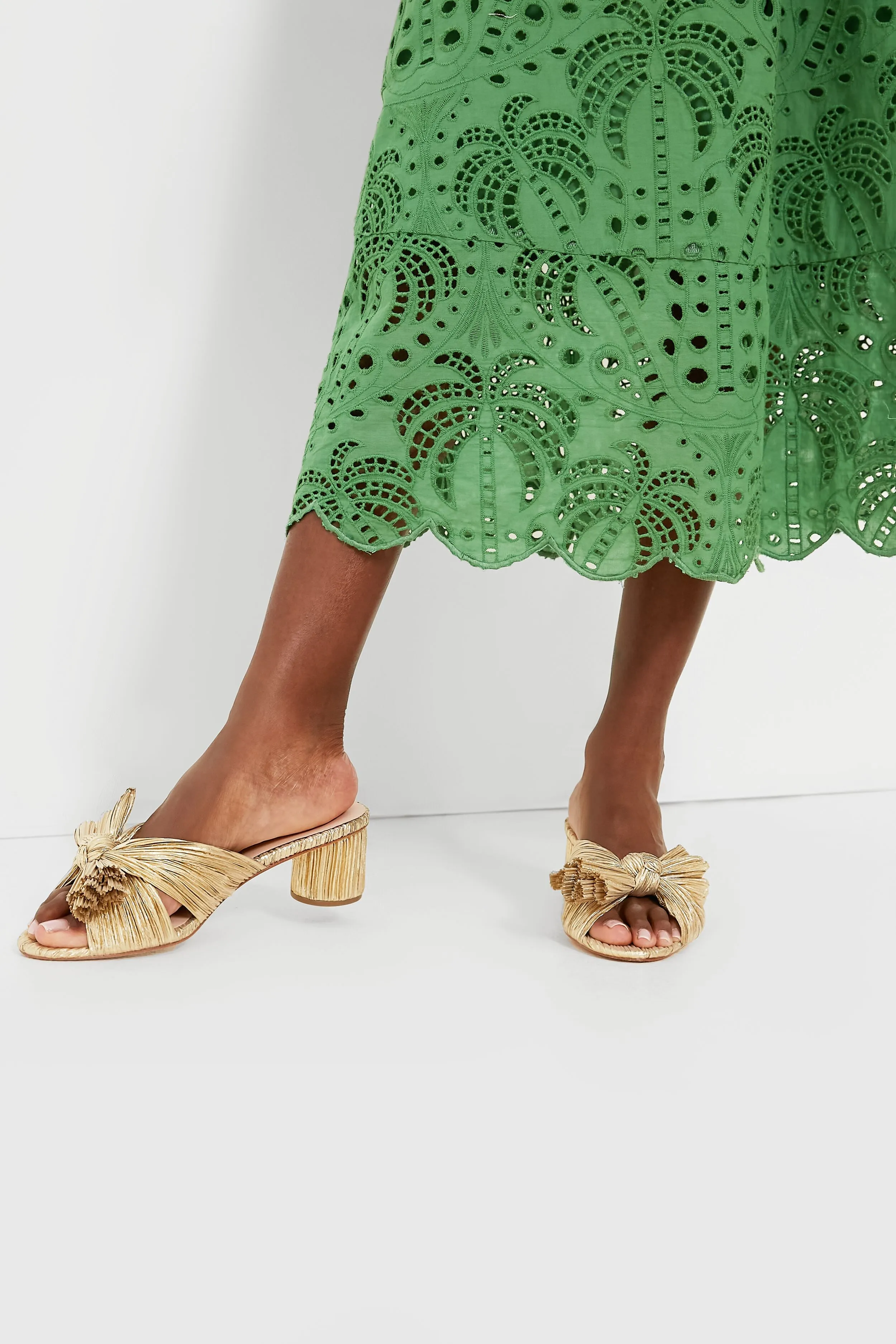 Gold Emilia Pleated Knot Mules sold by Tuckernuck product image thumbnail 3