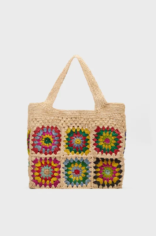 Multi Carina Raffia Crochet Tote sold by Tuckernuck