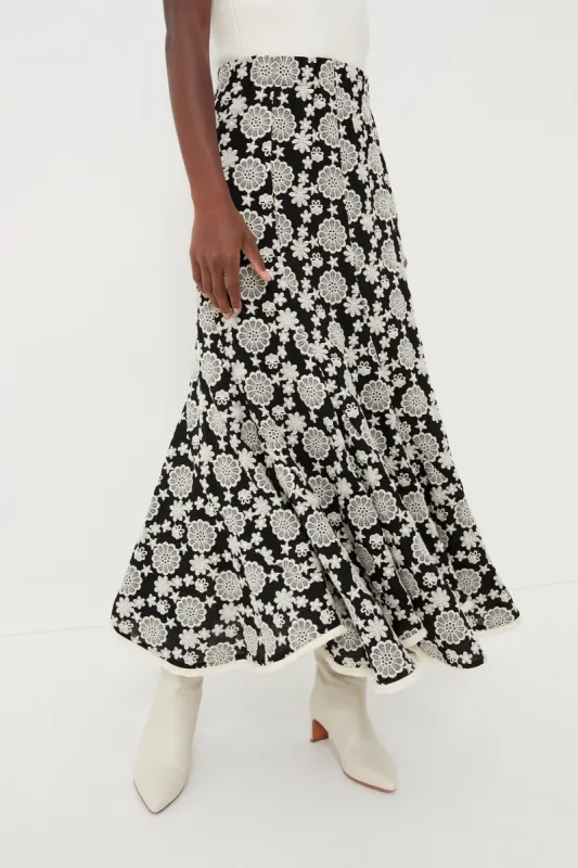 Black & Ivory Eyelet Violet Maxi Skirt sold by Tuckernuck