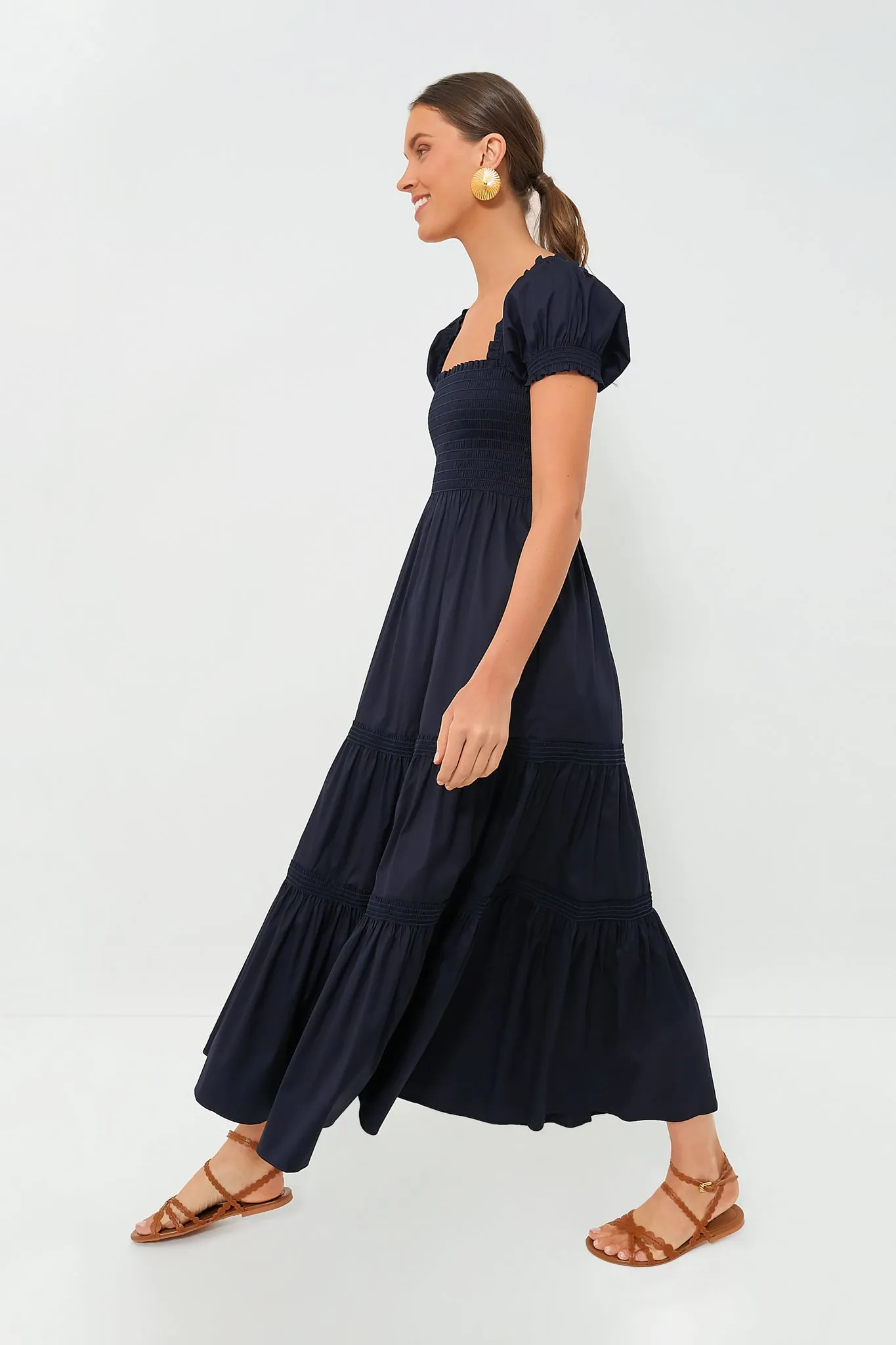 Medium Navy Smocked Cotton Dress sold by Tuckernuck product image thumbnail 3