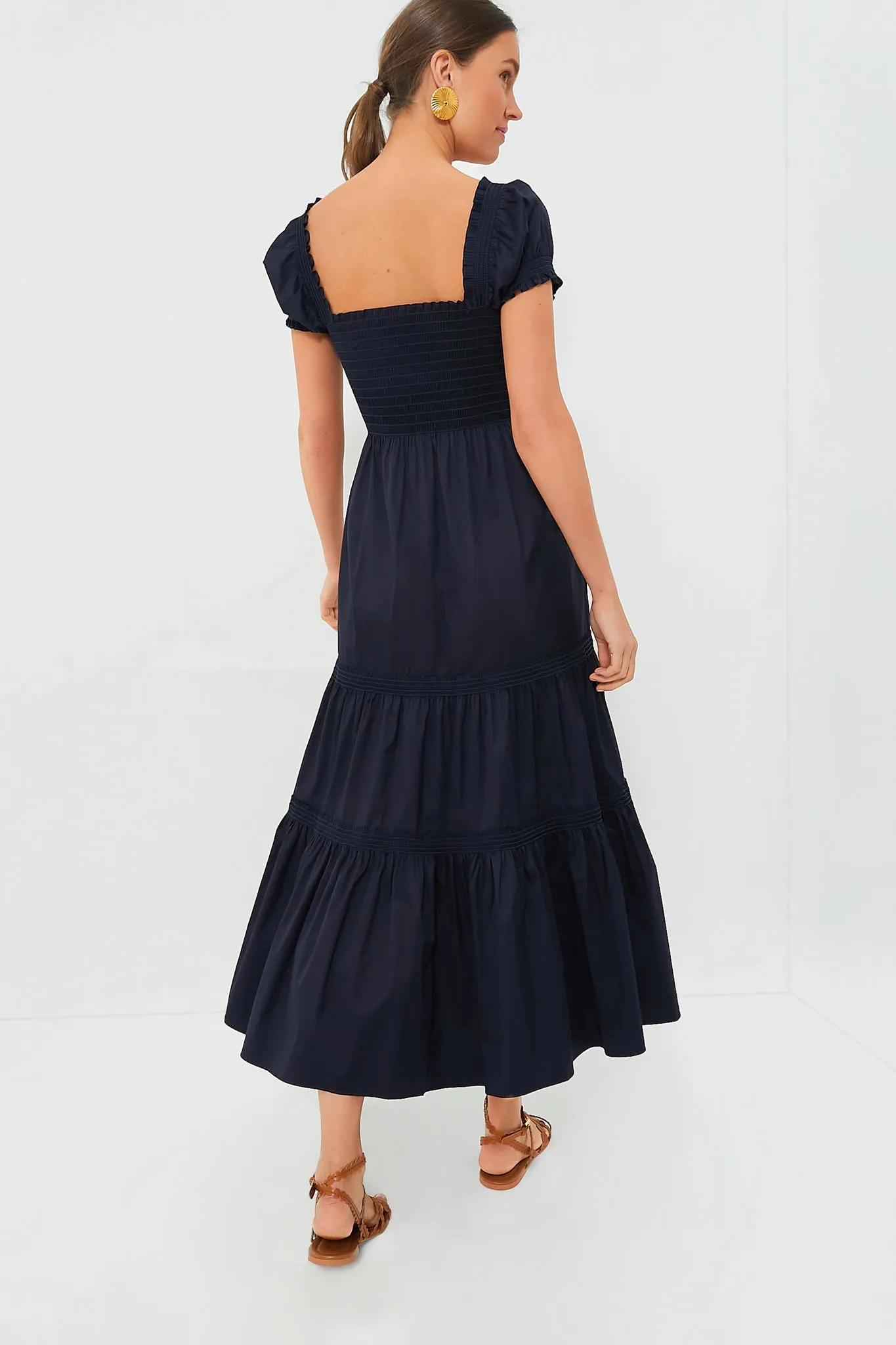 Medium Navy Smocked Cotton Dress sold by Tuckernuck product image thumbnail 4