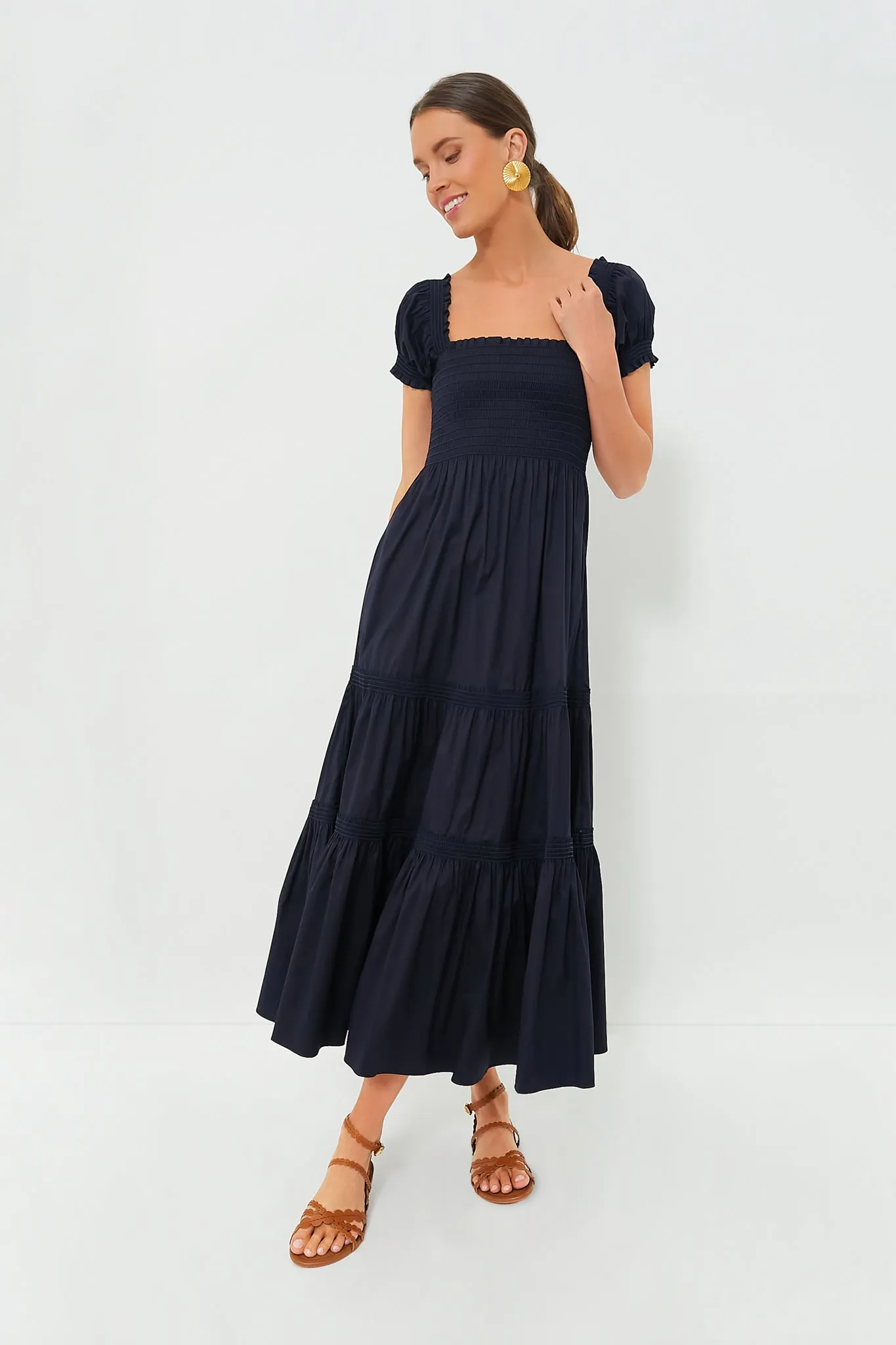 Medium Navy Smocked Cotton Dress sold by Tuckernuck